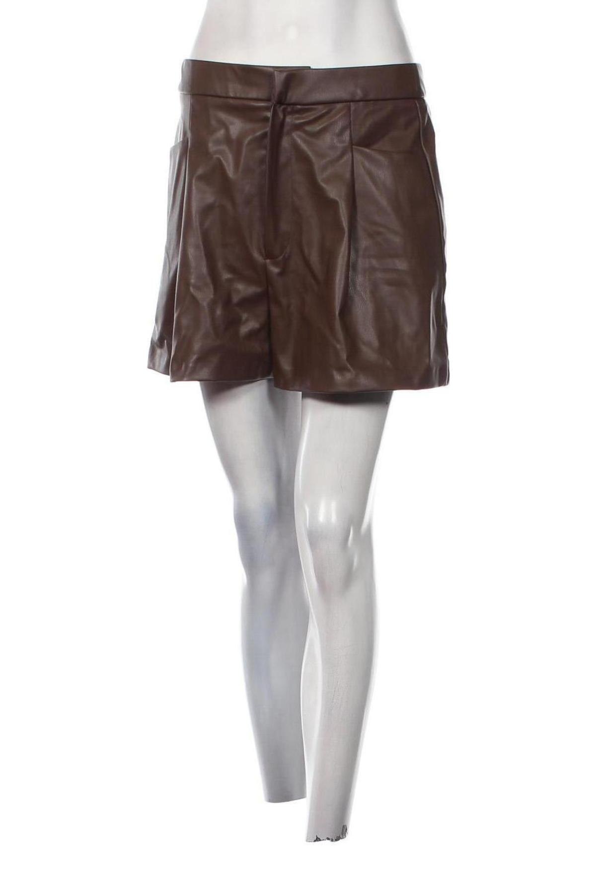 Дамски къс панталон Zara, Размер L, Цвят Кафяв, Цена 20,00 лв.