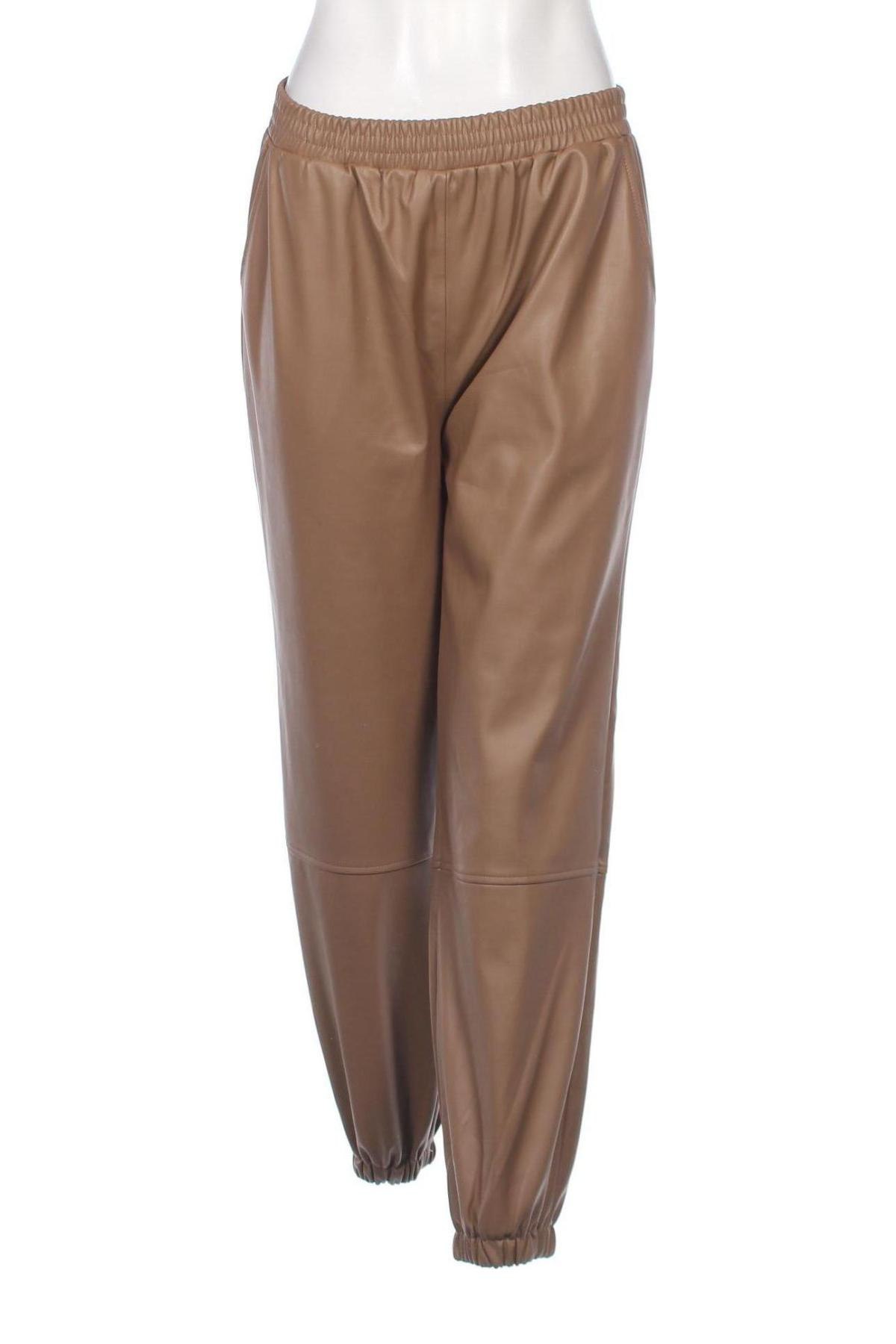 Pantaloni de piele pentru damă Ichi, Mărime M, Culoare Maro, Preț 78,32 Lei