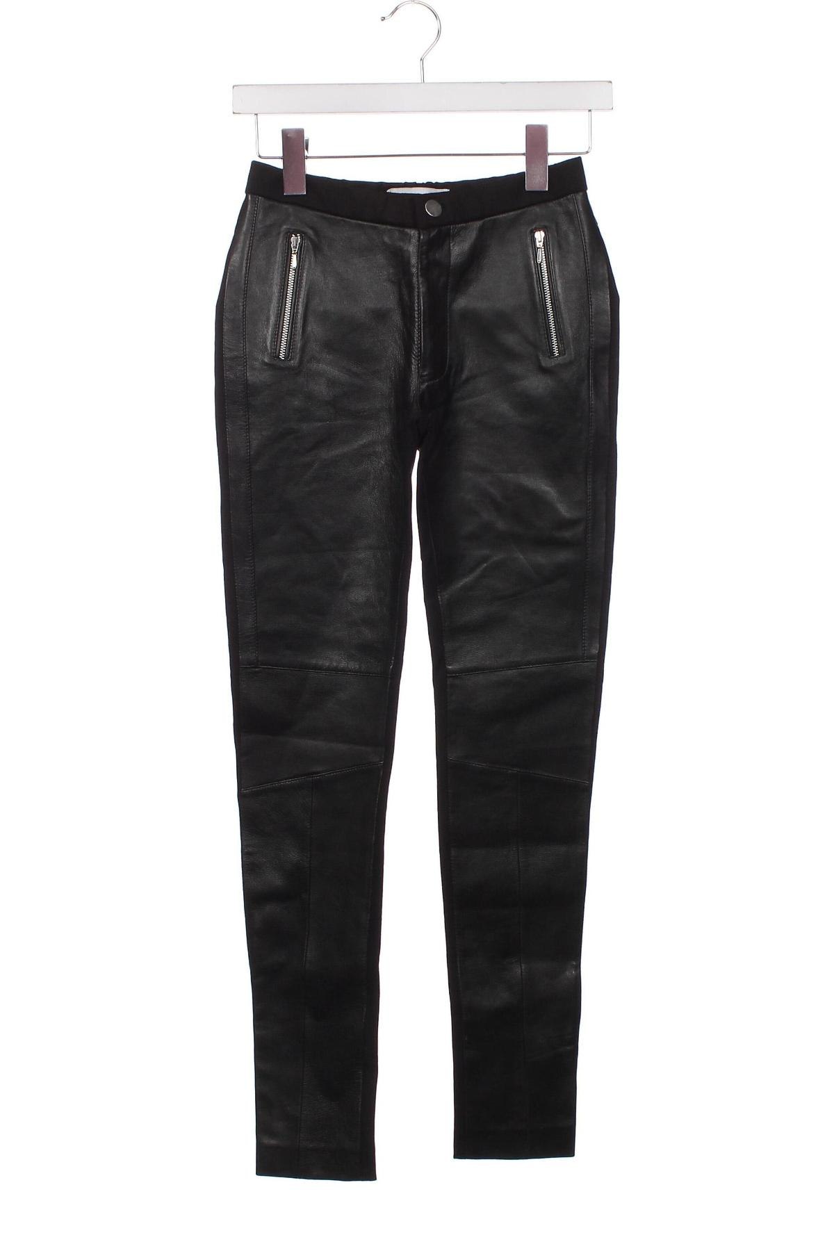 Γυναικείο παντελόνι δερμάτινο Isaco & Kawa, Μέγεθος XS, Χρώμα Μαύρο, Τιμή 36,89 €
