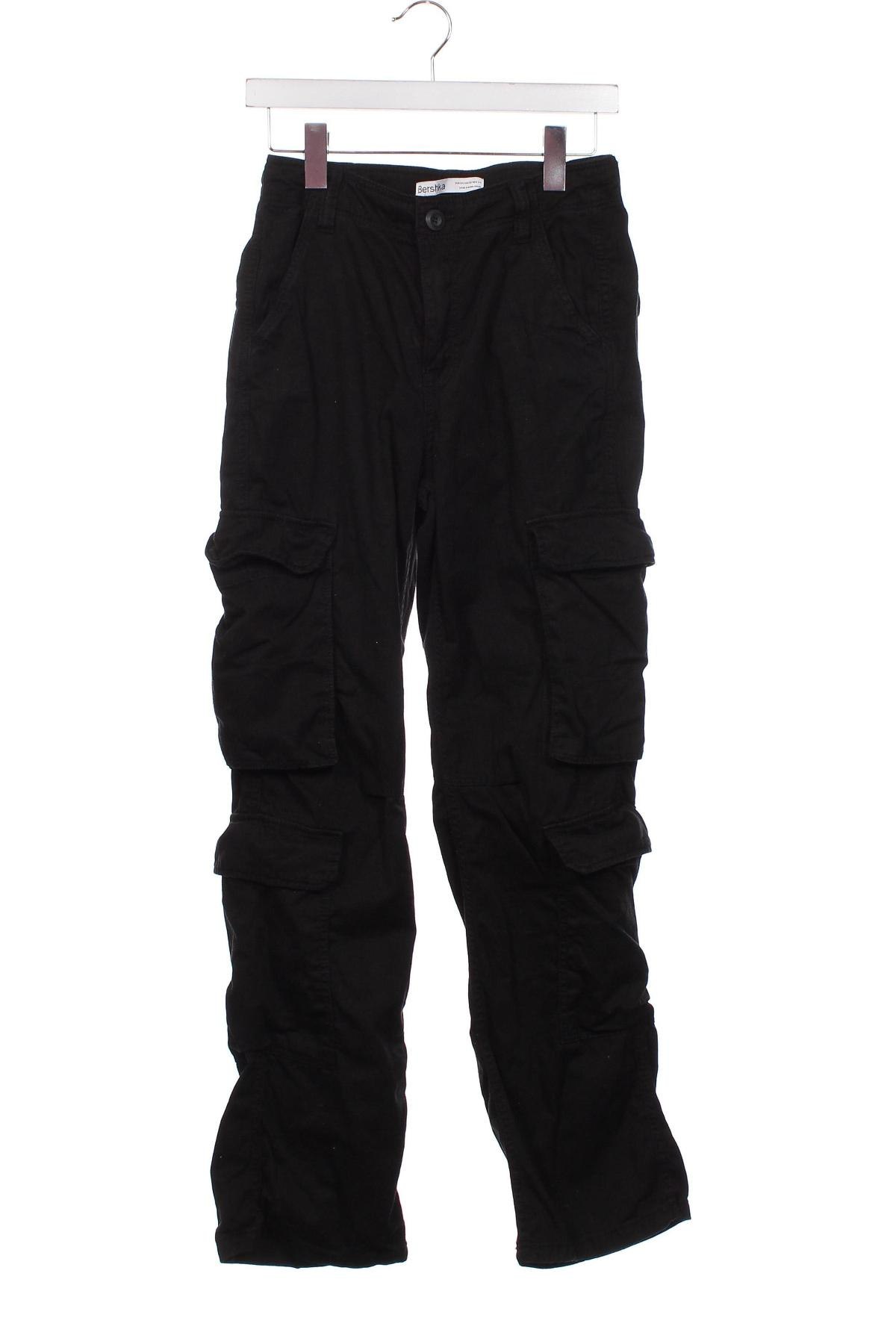 Дамски панталон Bershka, Размер XS, Цвят Черен, Цена 25,08 лв.