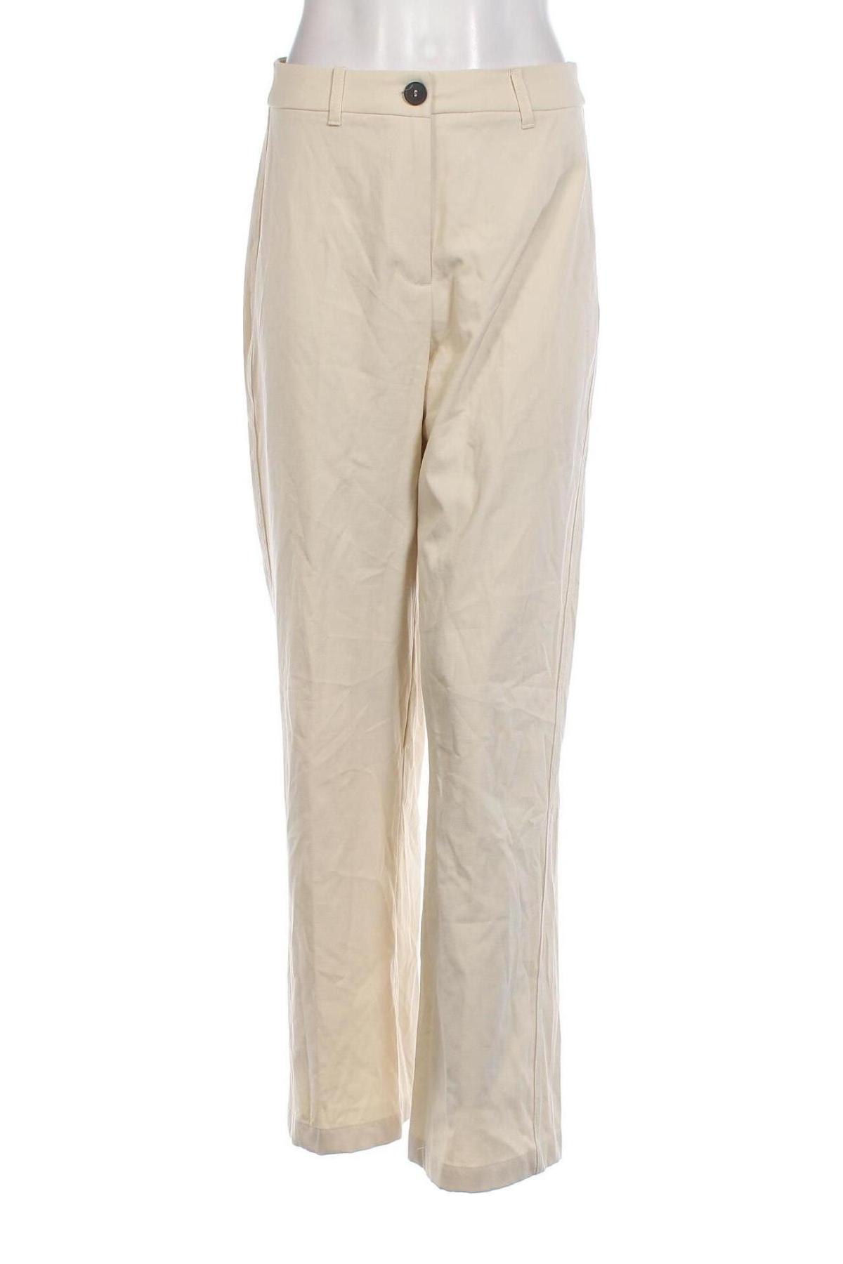 Дамски панталон Bershka, Размер M, Цвят Екрю, Цена 29,00 лв.