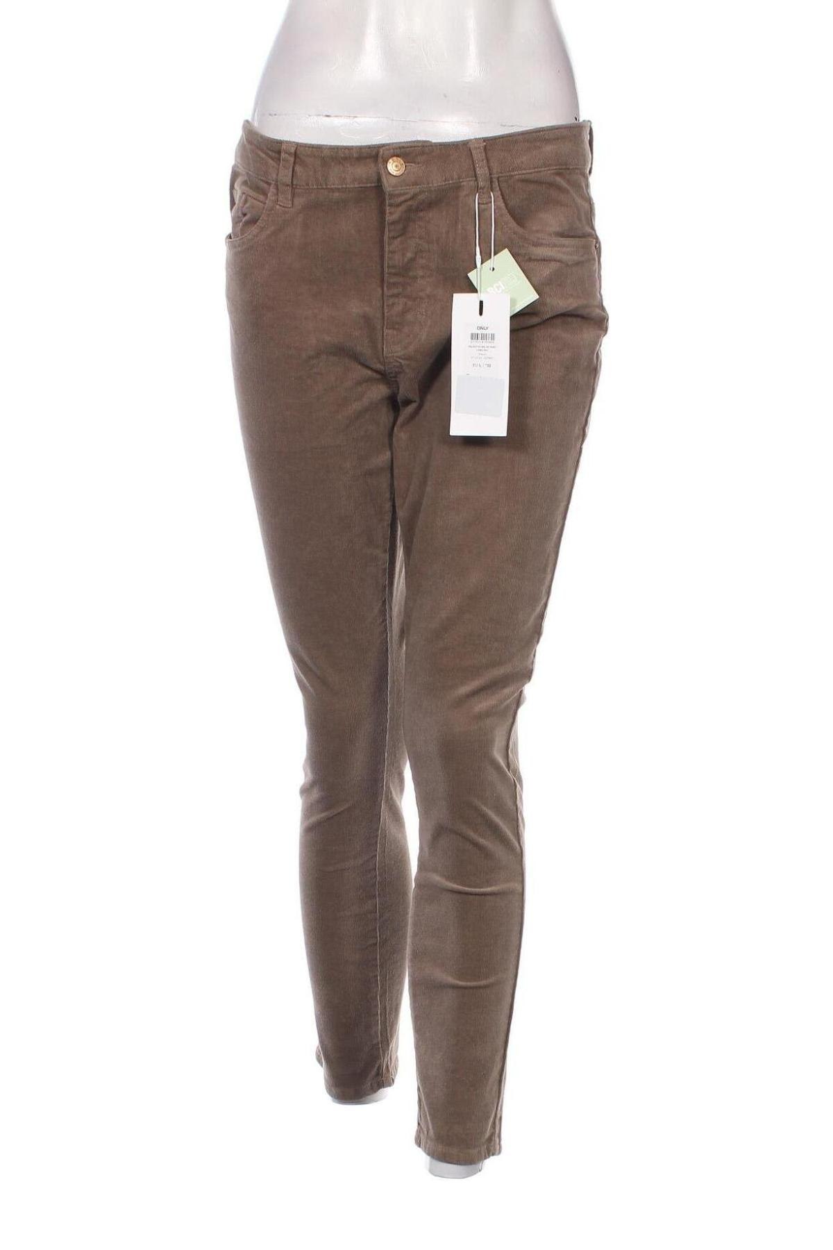 Дамски панталон ONLY, Размер M, Цвят Кафяв, Цена 20,46 лв.