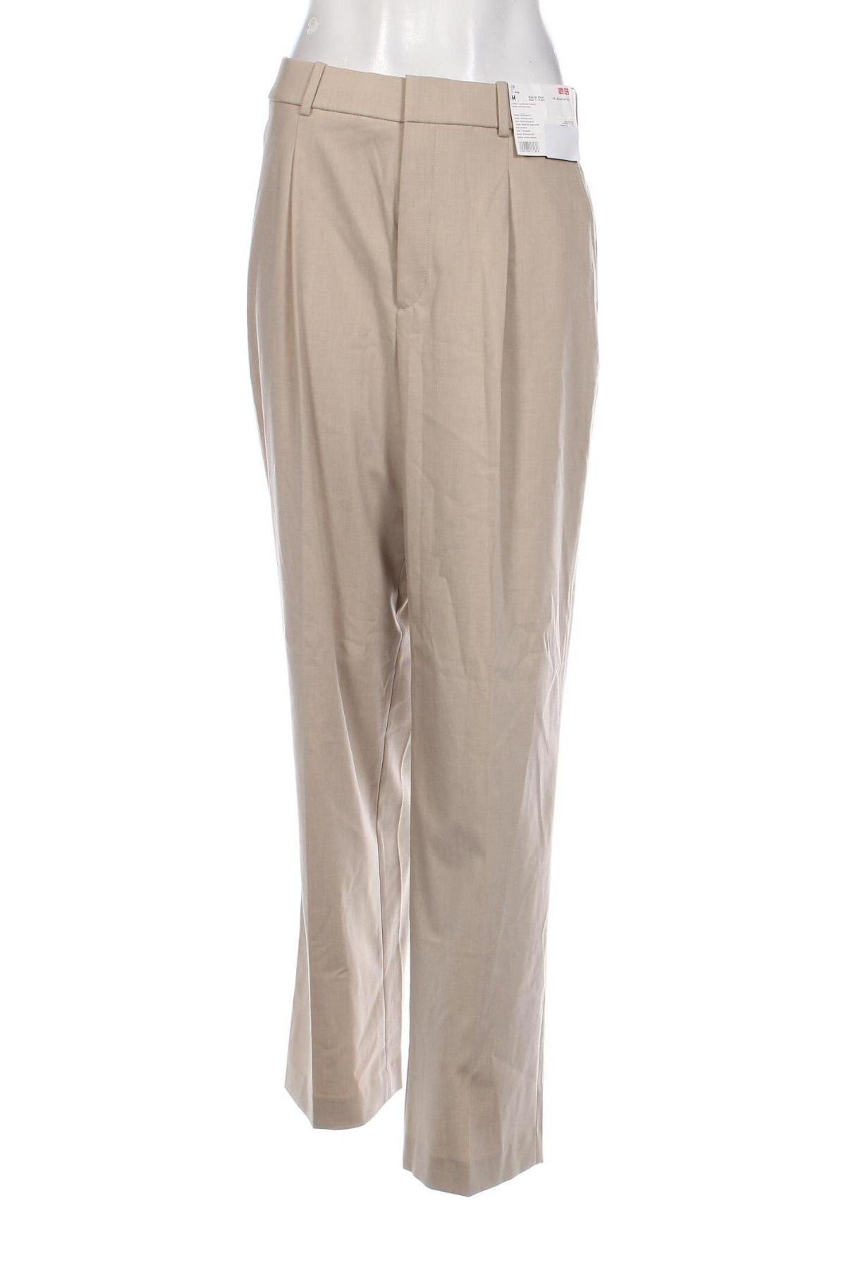 Дамски панталон Uniqlo, Размер M, Цвят Бежов, Цена 29,38 лв.