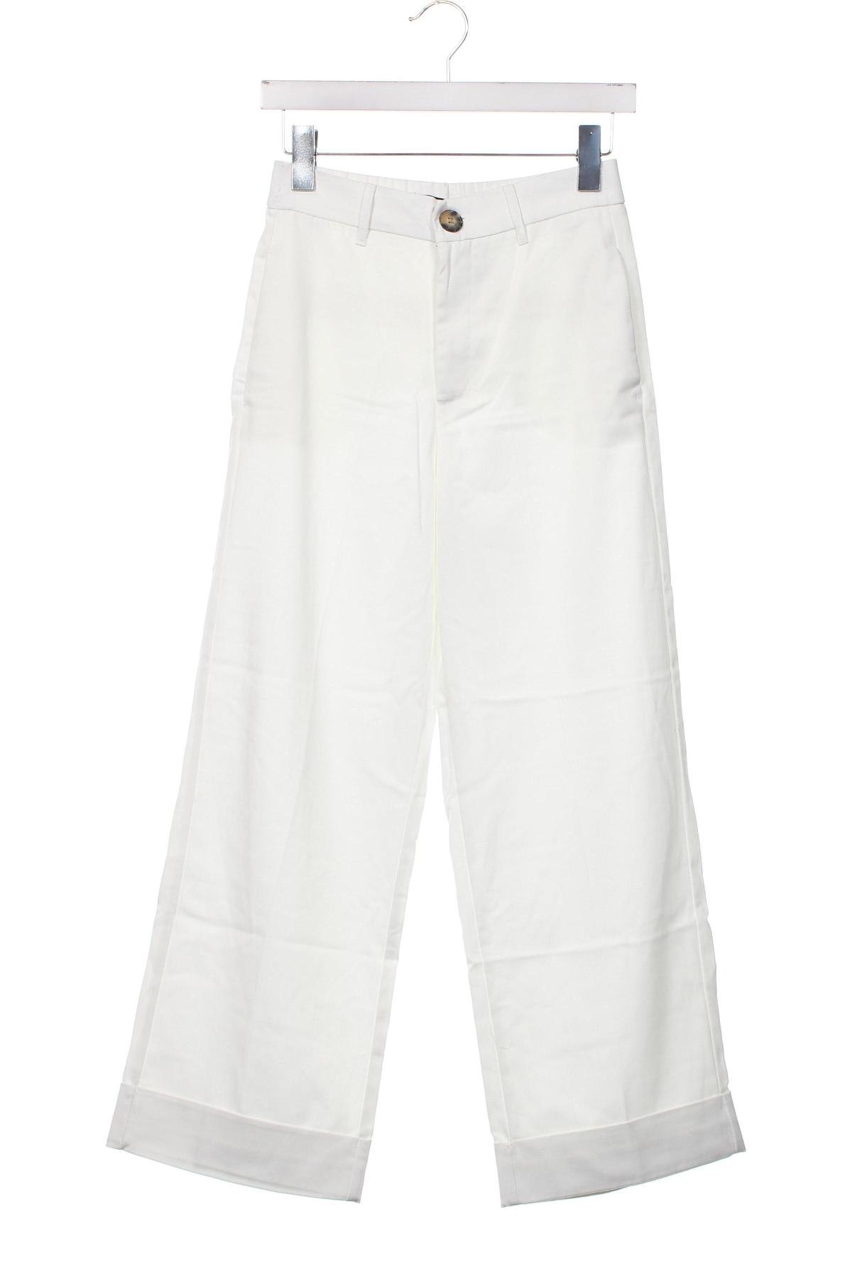 Дамски панталон Zara, Размер XS, Цвят Бял, Цена 27,00 лв.