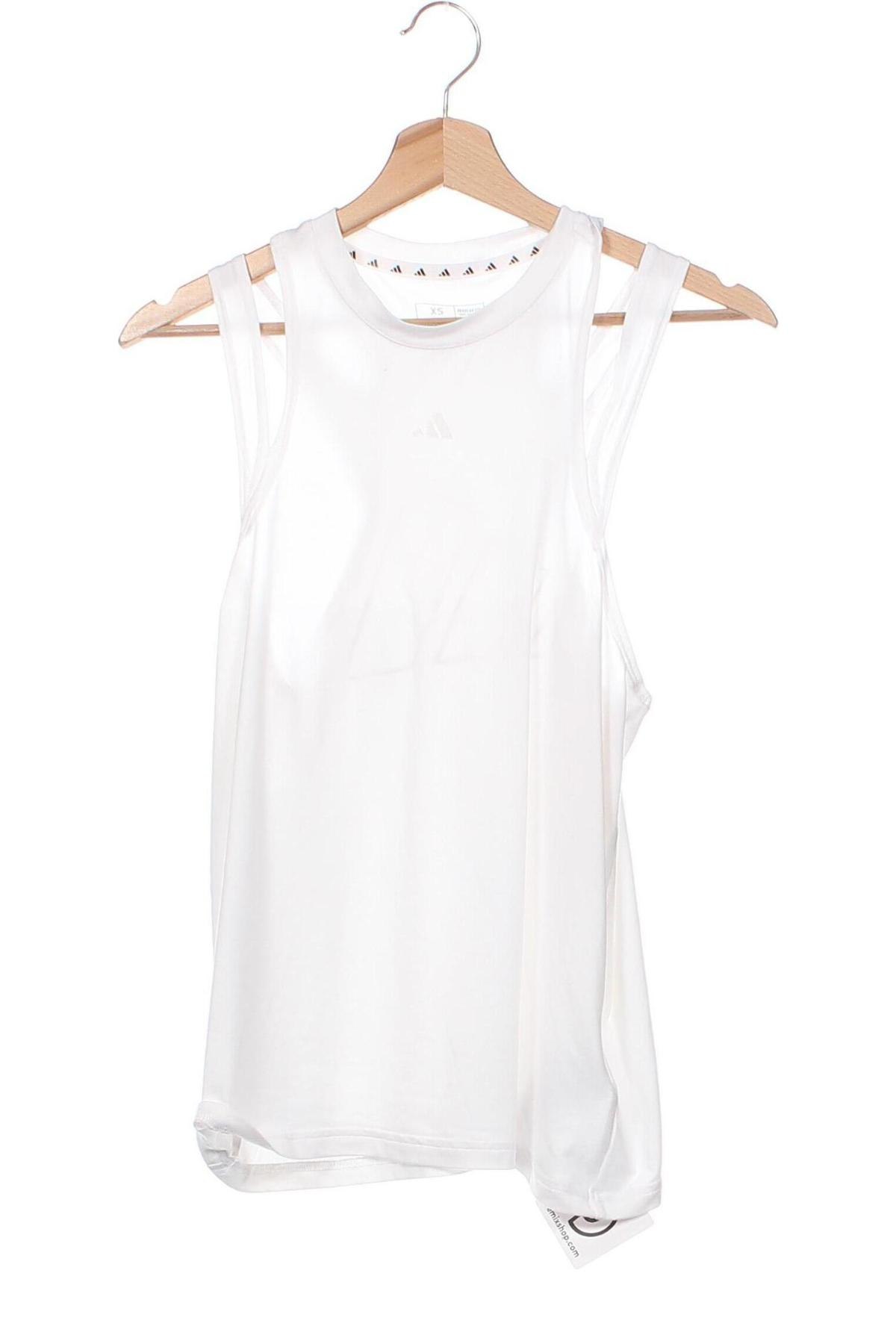 Γυναικείο αμάνικο μπλουζάκι Adidas, Μέγεθος XS, Χρώμα Λευκό, Τιμή 17,39 €