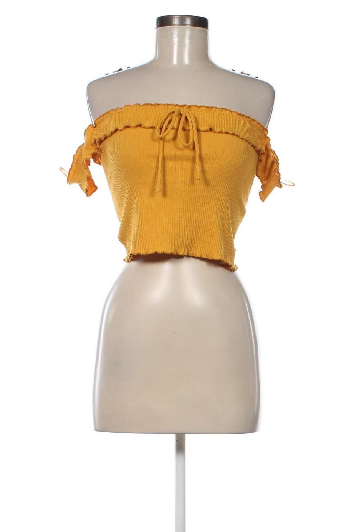 Γυναικείο αμάνικο μπλουζάκι Bershka, Μέγεθος M, Χρώμα Κίτρινο, Τιμή 3,78 €