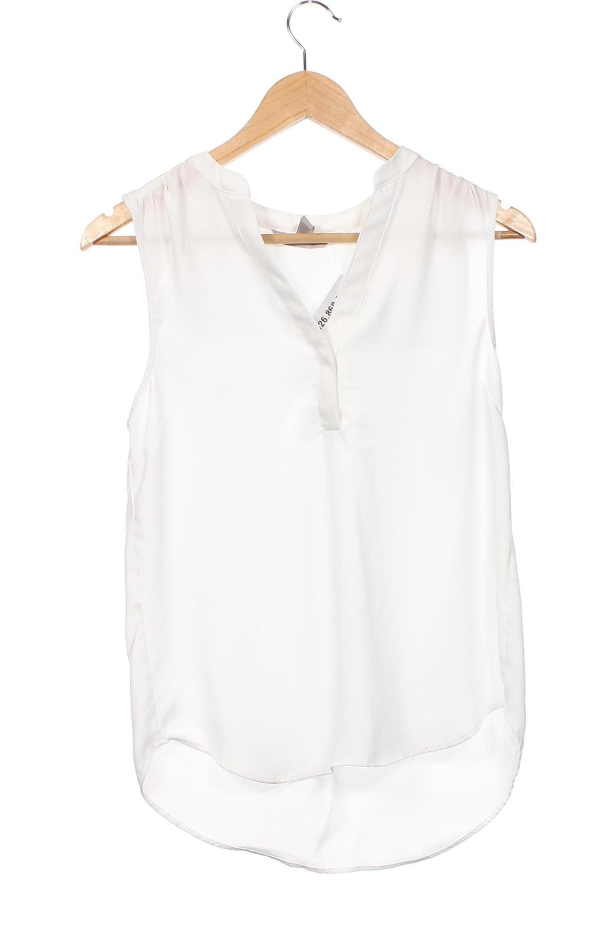 Γυναικείο αμάνικο μπλουζάκι H&M, Μέγεθος XS, Χρώμα Λευκό, Τιμή 6,65 €