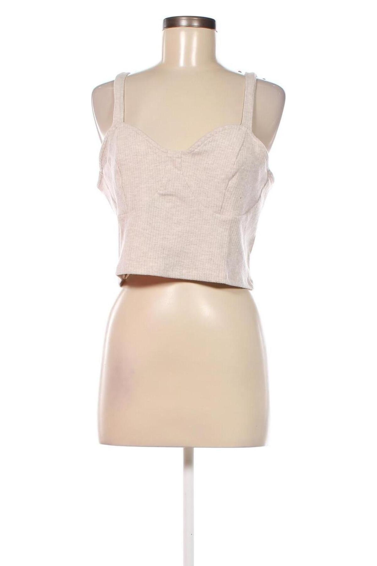 Damska koszulka na ramiączkach Nly Trend, Rozmiar XL, Kolor Beżowy, Cena 15,67 zł