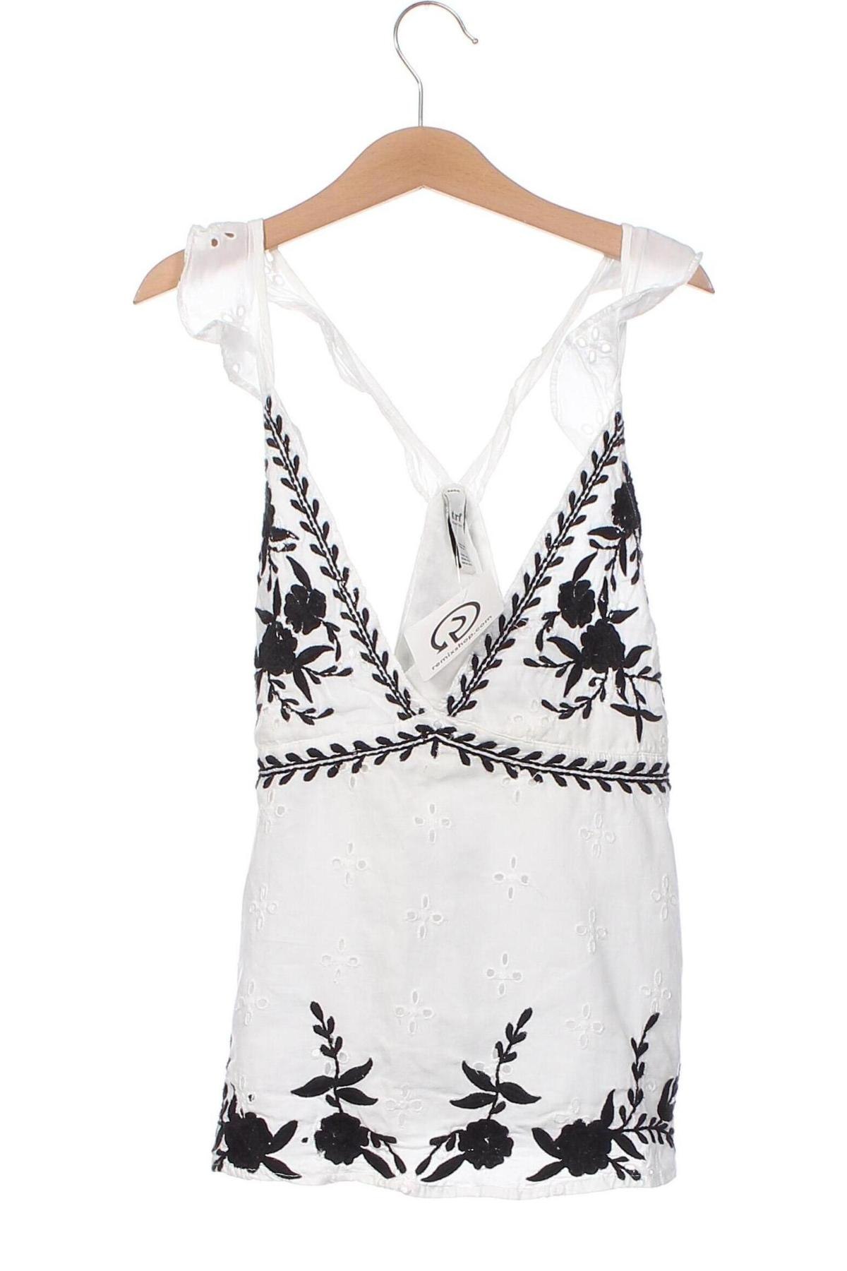 Γυναικείο αμάνικο μπλουζάκι Zara Trafaluc, Μέγεθος XS, Χρώμα Λευκό, Τιμή 9,66 €