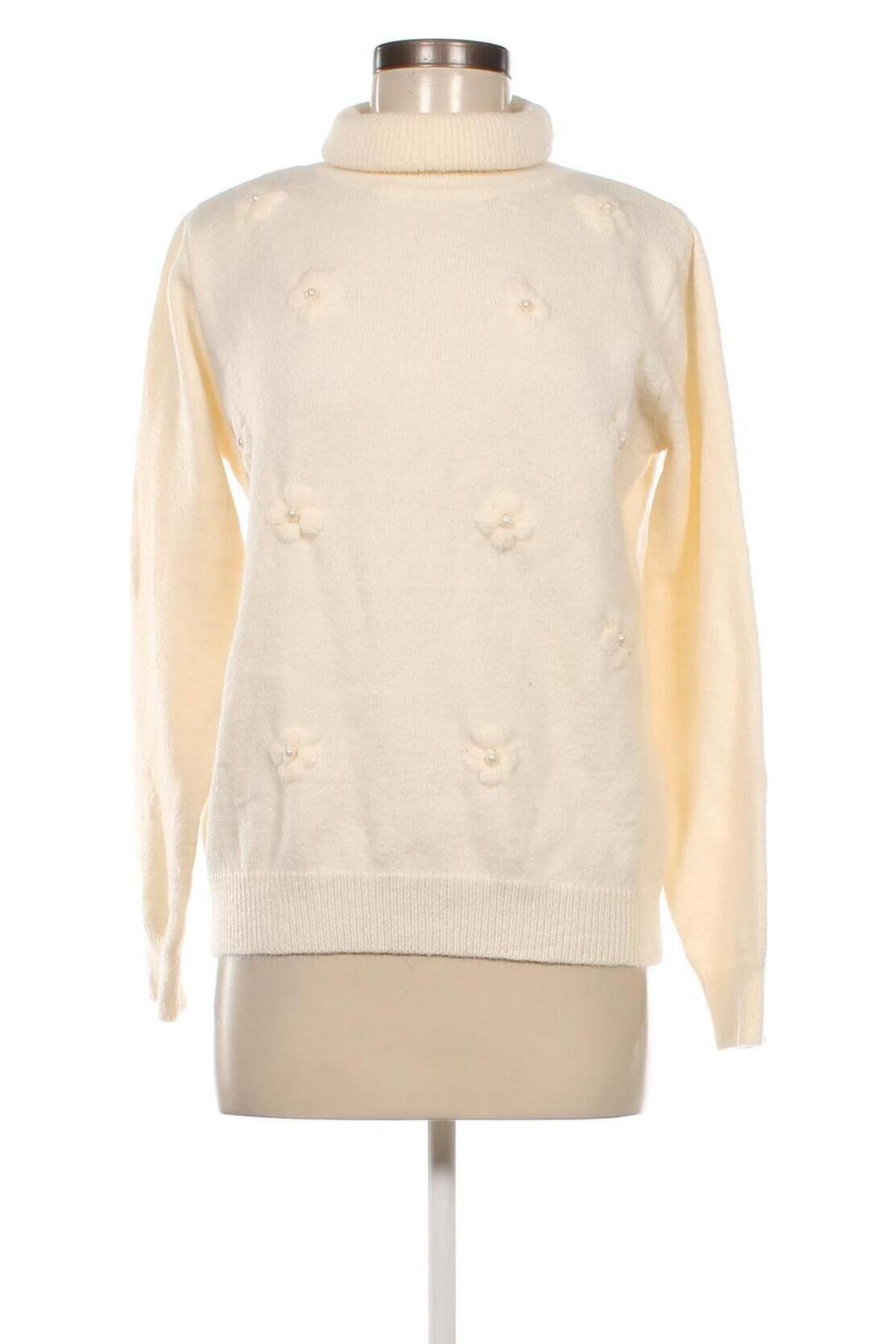 Дамски пуловер, Размер M, Цвят Екрю, Цена 9,57 лв.