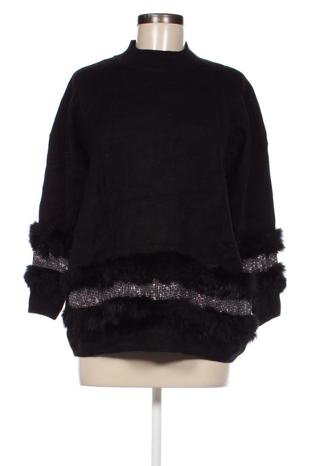 Дамски пуловер Bisou Bisou, Размер L, Цвят Черен, Цена 8,20 лв.