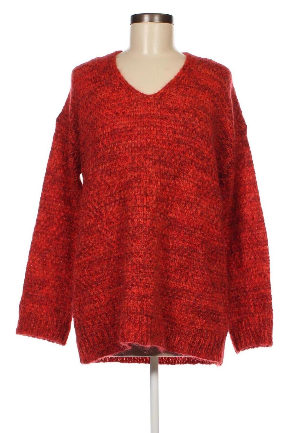 Дамски пуловер United Colors Of Benetton, Размер L, Цвят Червен, Цена 19,53 лв.