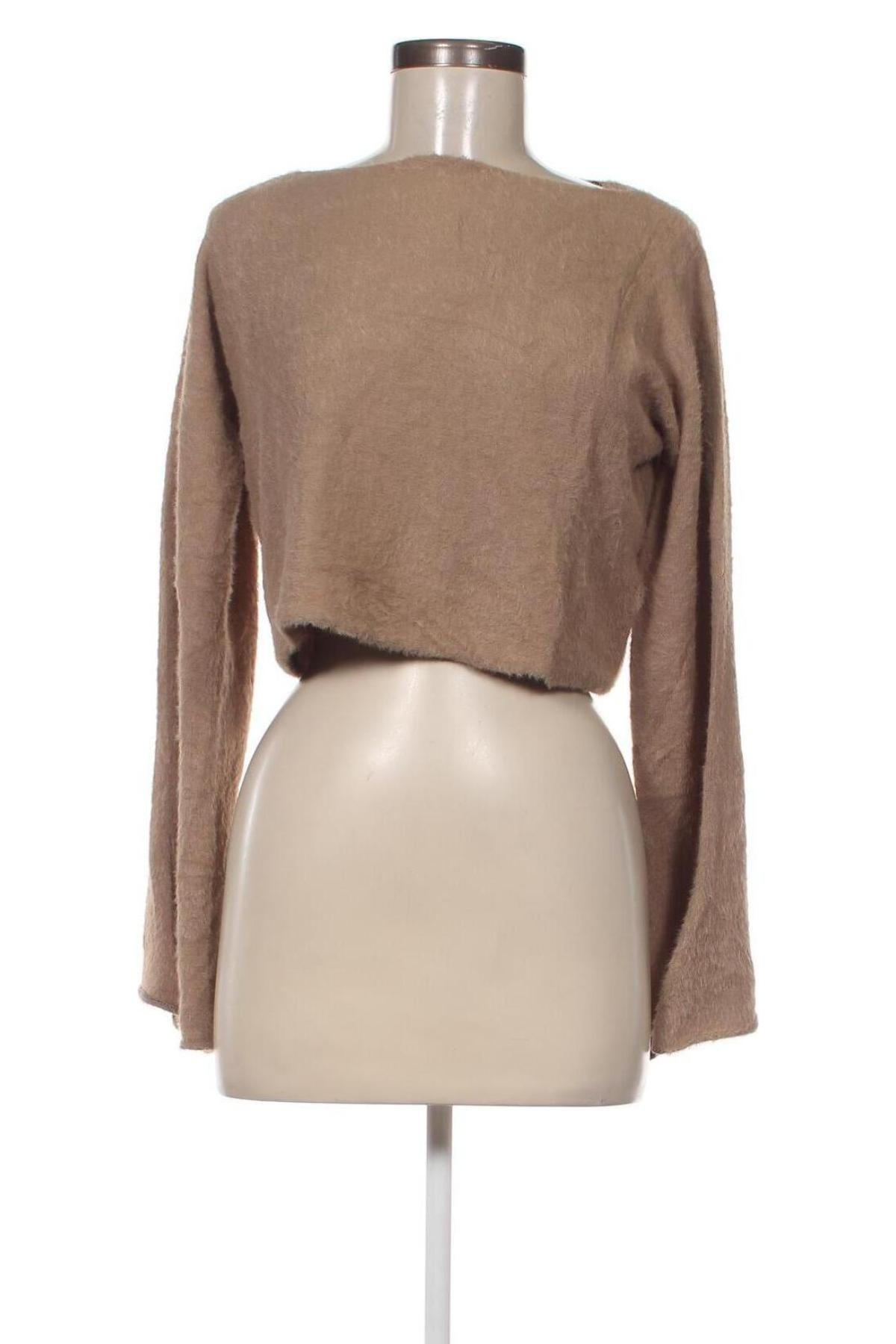 Дамски пуловер Zara, Размер M, Цвят Бежов, Цена 7,83 лв.