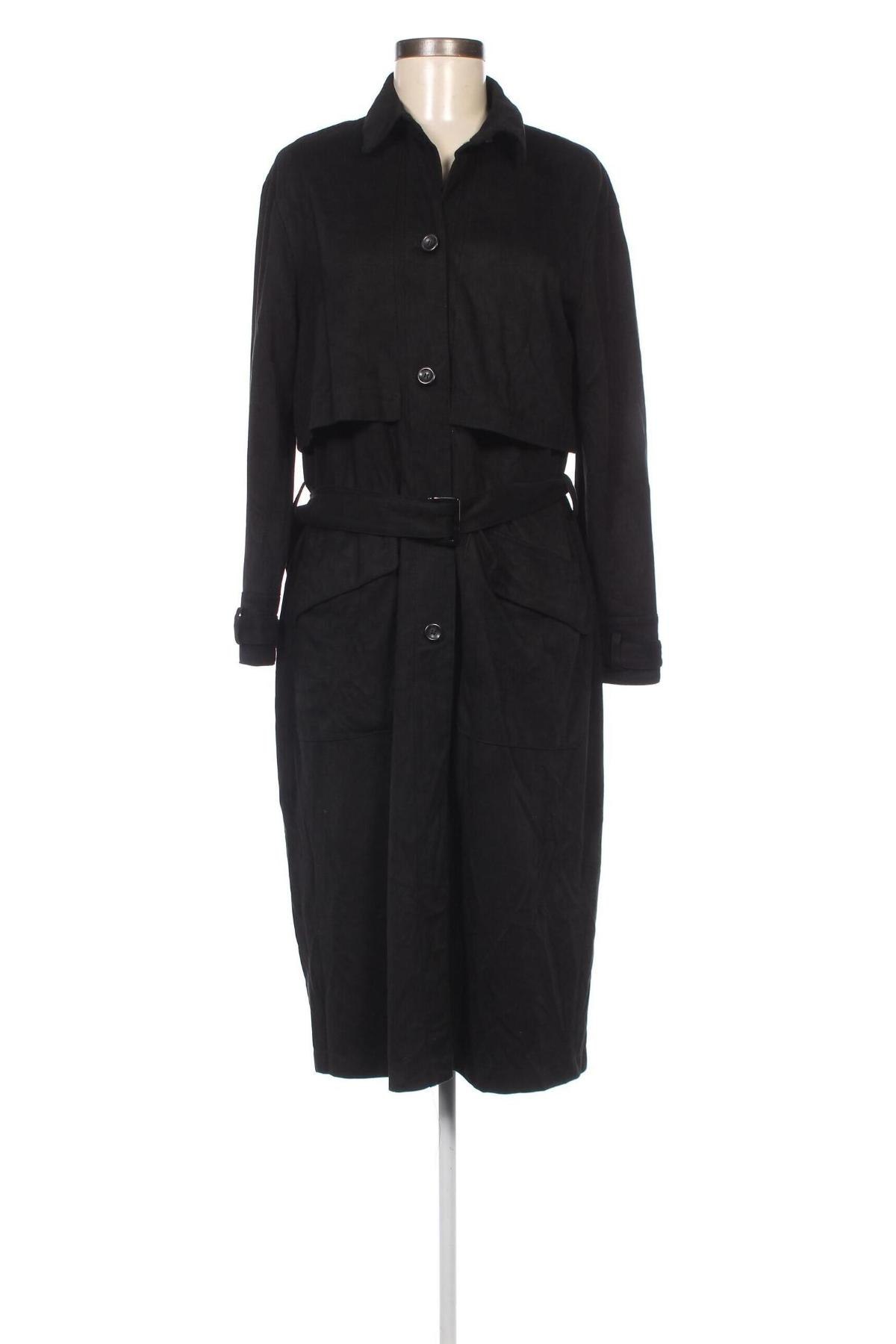 Дамски шлифер Zara Trafaluc, Размер M, Цвят Черен, Цена 24,75 лв.