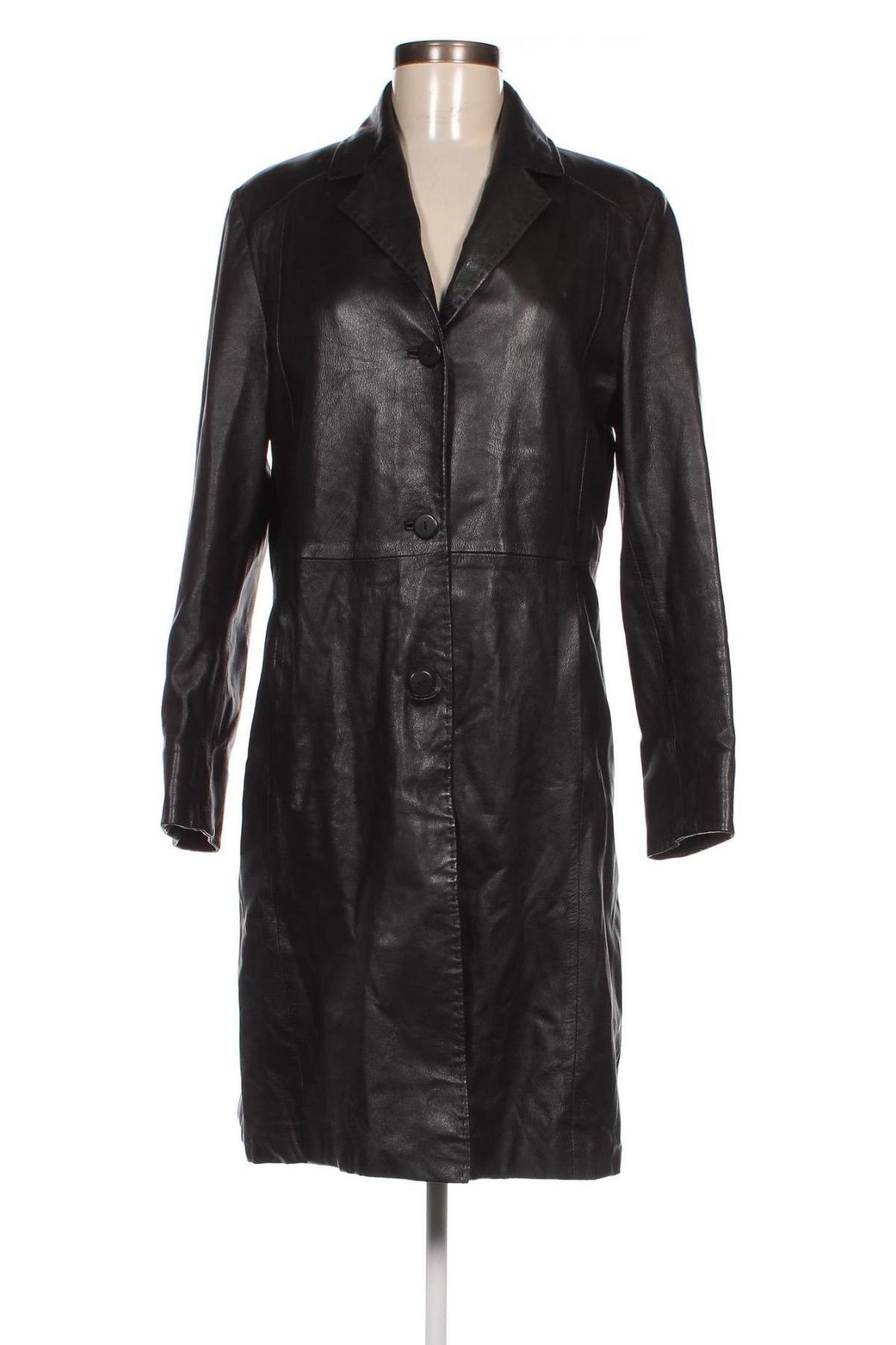 Дамско кожено яке, Размер M, Цвят Черен, Цена 86,67 лв.