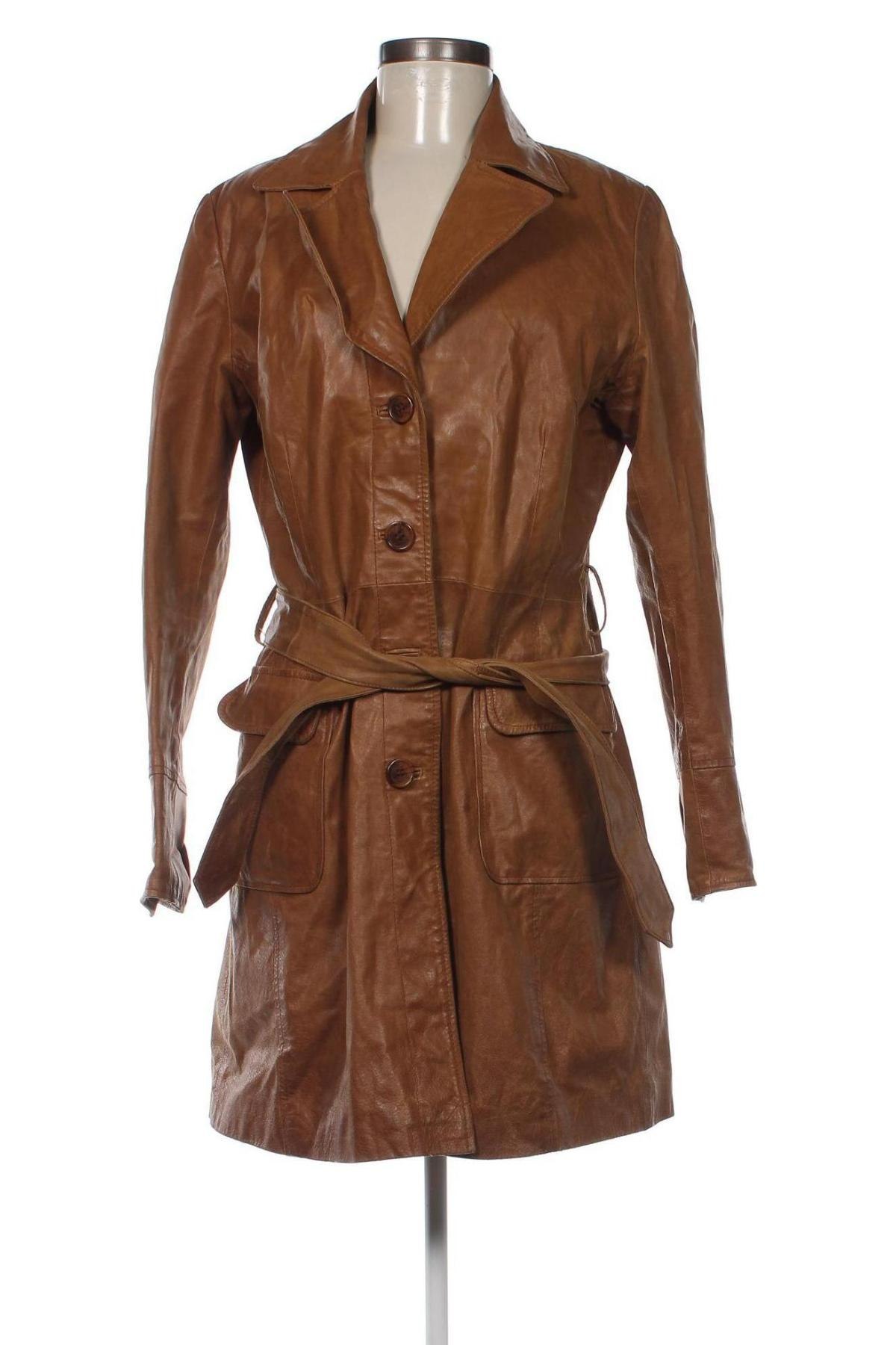 Дамско кожено яке, Размер M, Цвят Кафяв, Цена 139,41 лв.