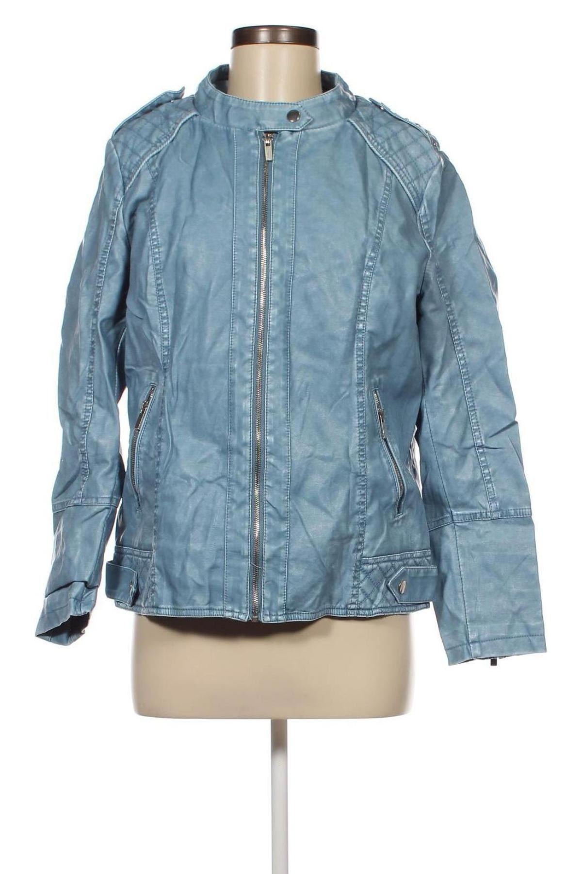 Damen Lederjacke, Größe M, Farbe Blau, Preis 9,89 €