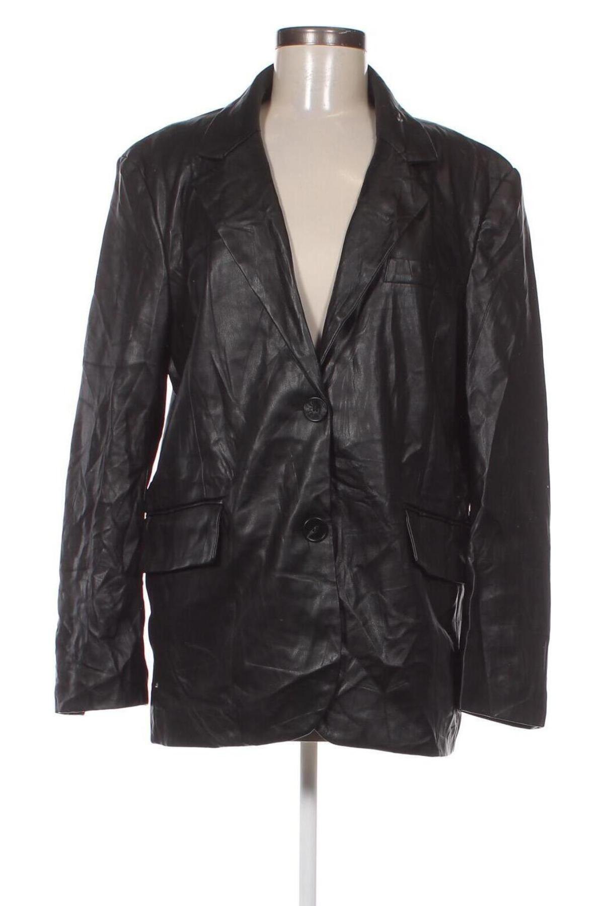 Dámska kožená bunda  Bershka, Veľkosť M, Farba Čierna, Cena  8,61 €