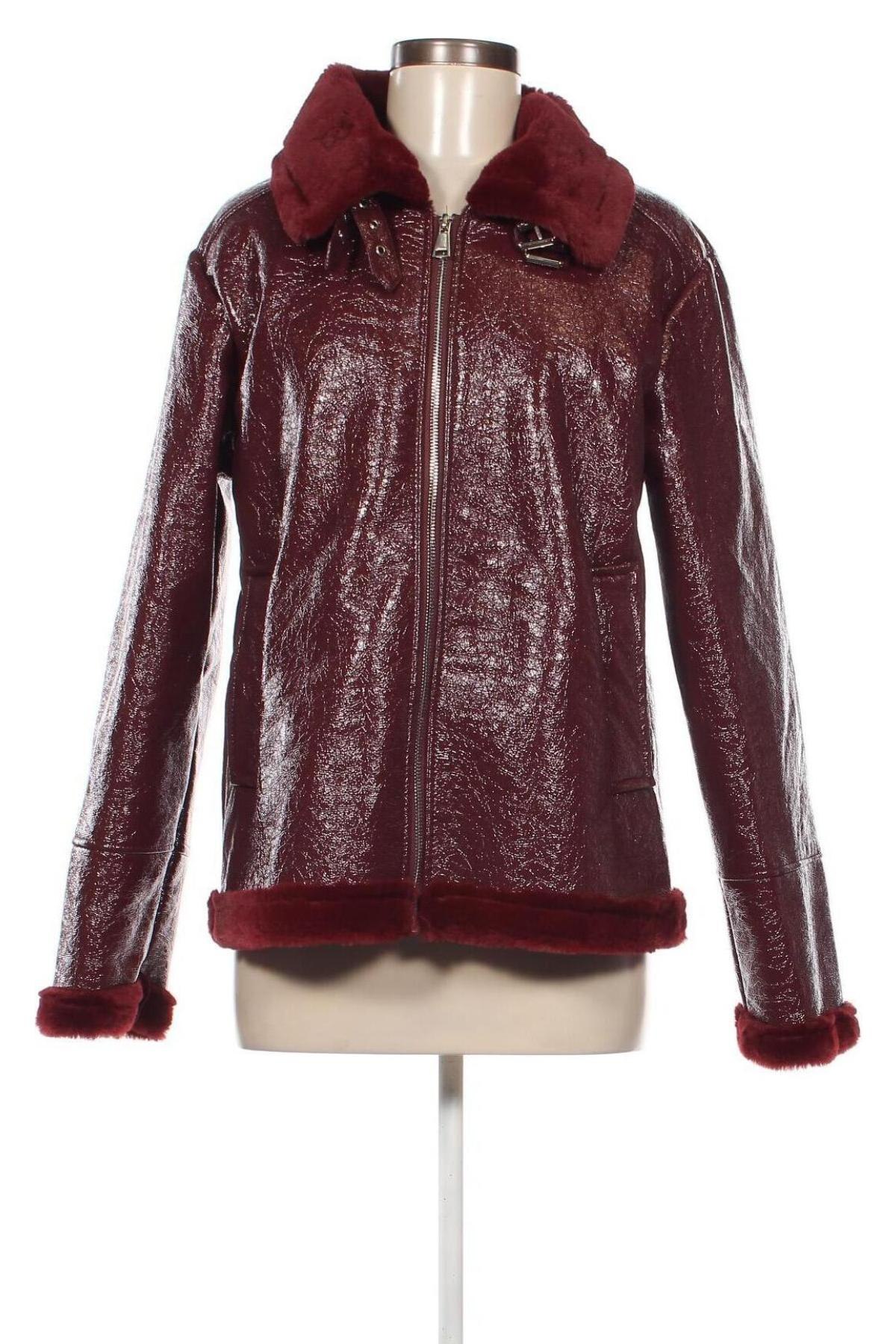 Dámska kožená bunda  Boohoo, Veľkosť S, Farba Červená, Cena  22,50 €