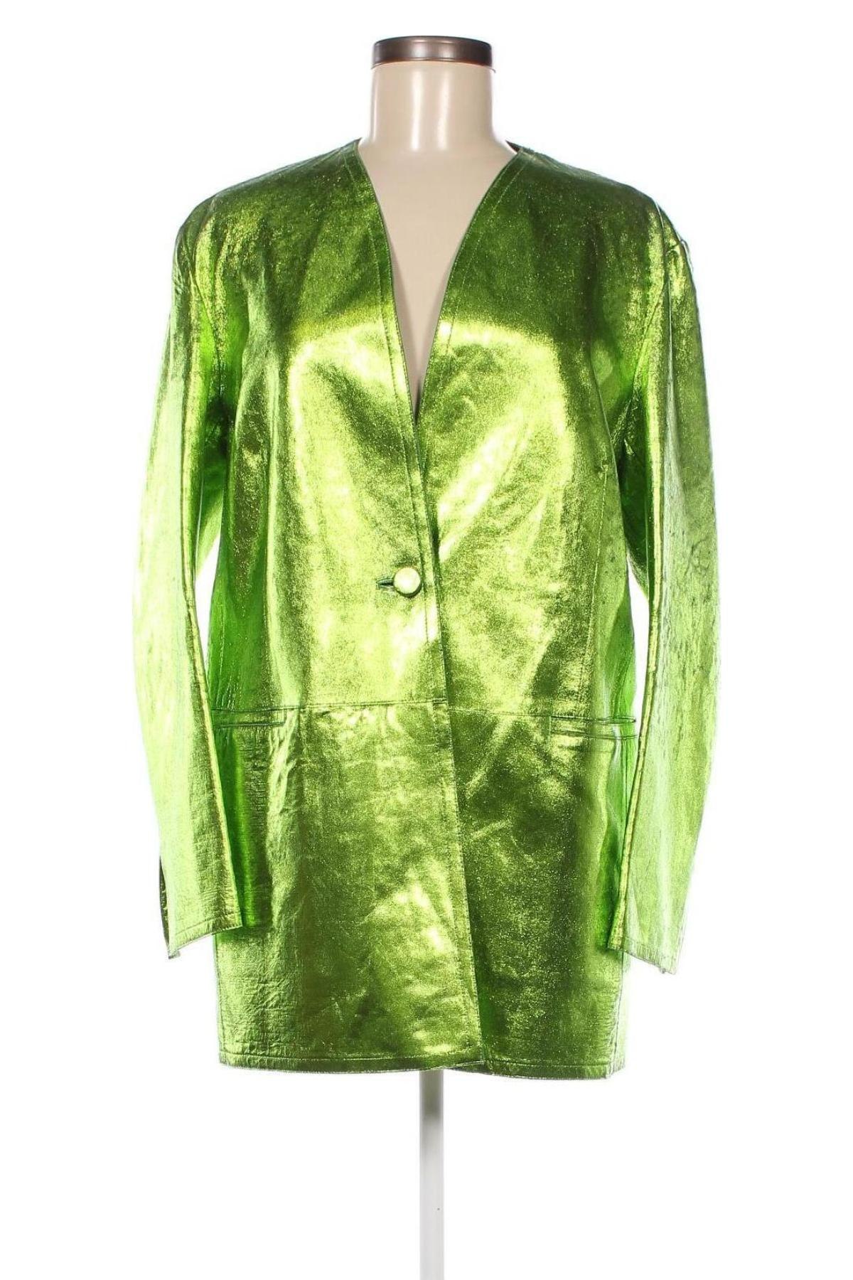 Дамско кожено яке Emporio Armani, Размер XL, Цвят Зелен, Цена 1 118,00 лв.