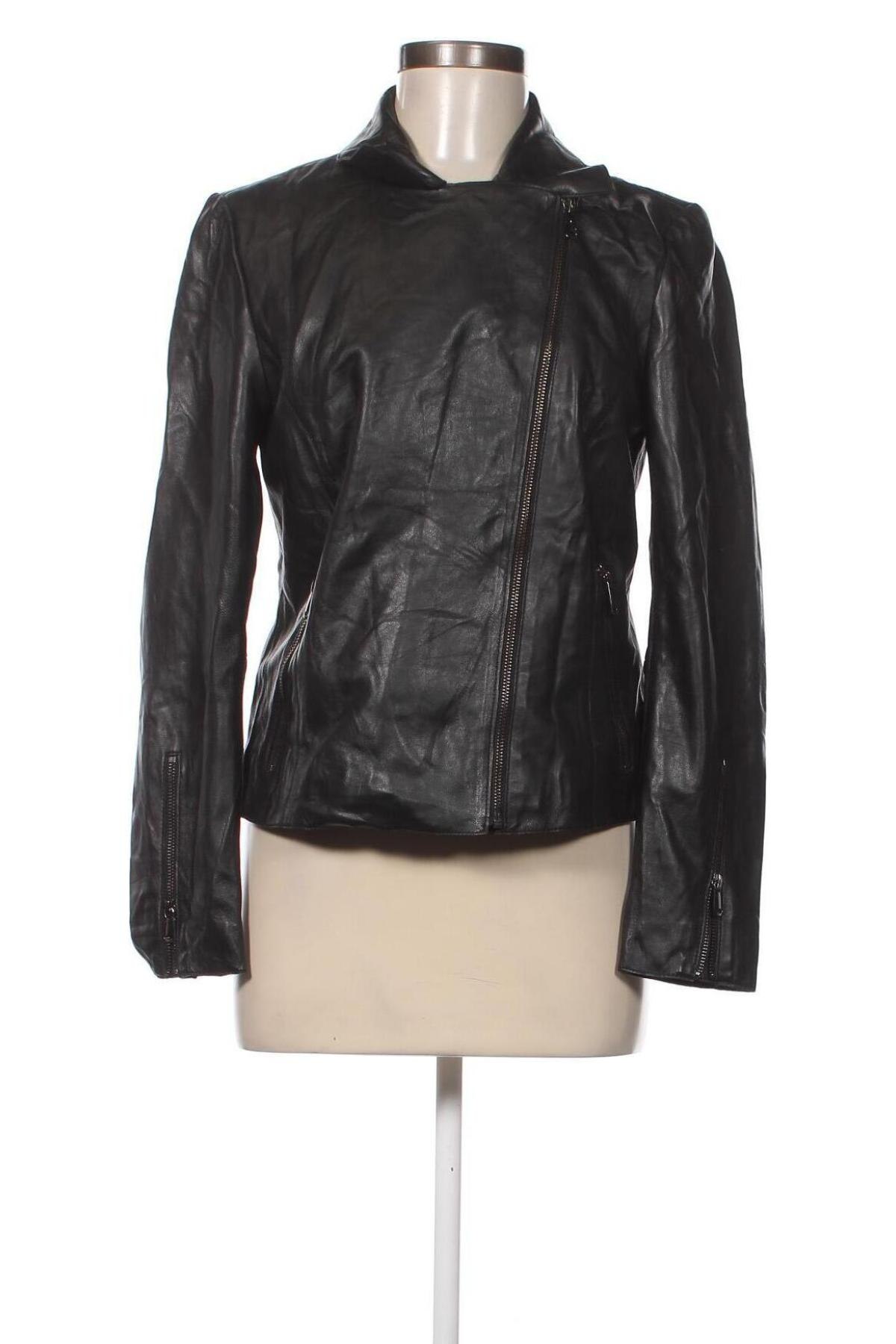 Γυναικείο δερμάτινο μπουφάν Esprit, Μέγεθος L, Χρώμα Μαύρο, Τιμή 88,45 €