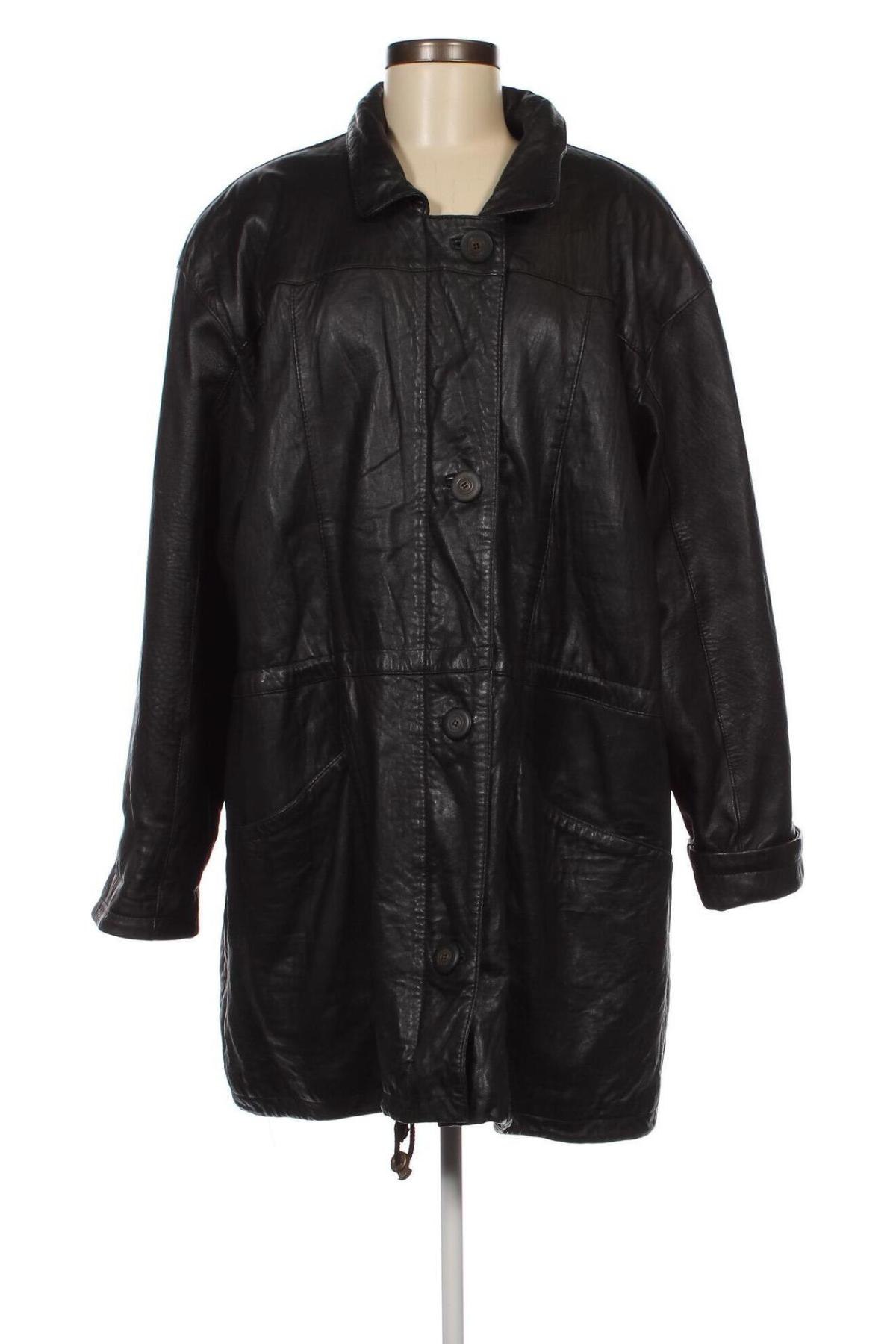 Γυναικείο δερμάτινο μπουφάν Fabiani, Μέγεθος XL, Χρώμα Μαύρο, Τιμή 32,43 €