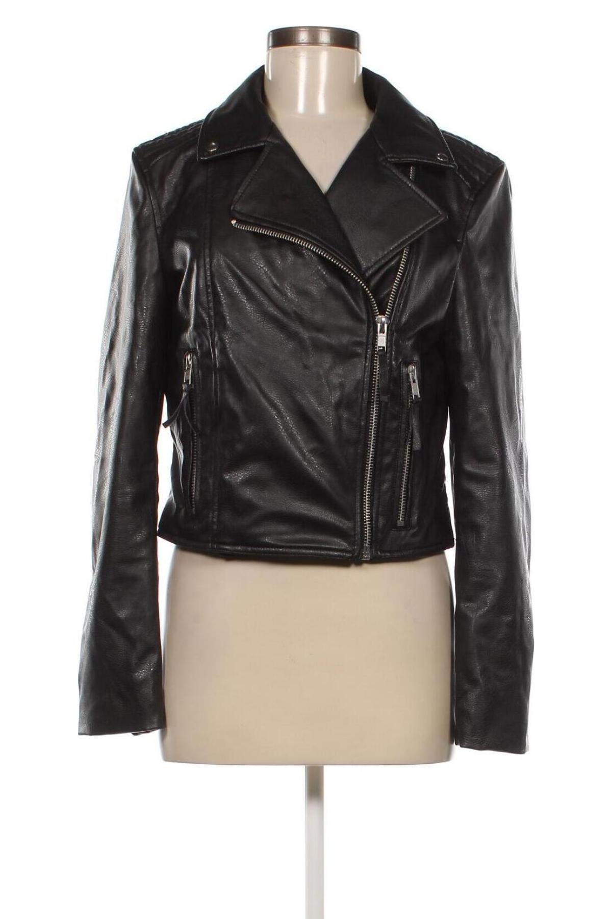 Dámska kožená bunda  H&M, Veľkosť M, Farba Čierna, Cena  47,62 €