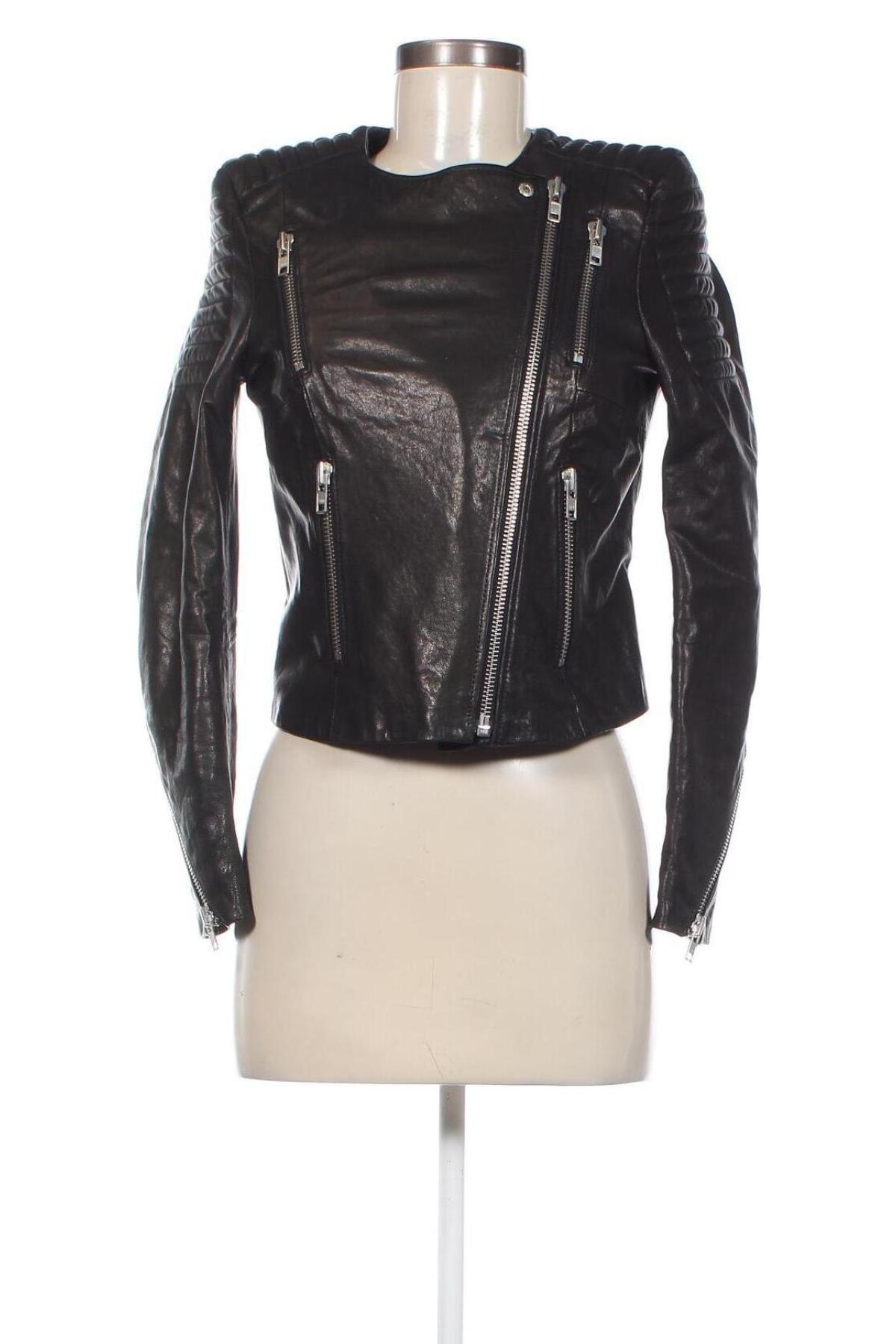 Γυναικείο δερμάτινο μπουφάν H&M, Μέγεθος XS, Χρώμα Μαύρο, Τιμή 66,19 €