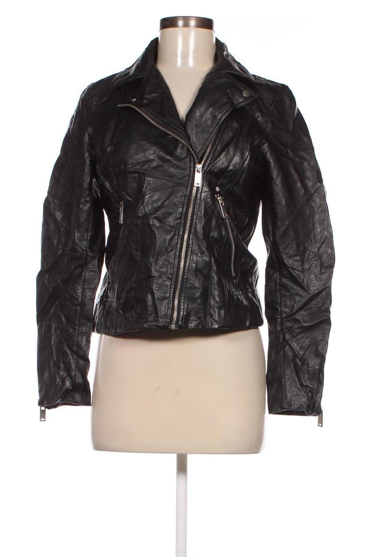 Γυναικείο δερμάτινο μπουφάν H&M, Μέγεθος M, Χρώμα Μαύρο, Τιμή 14,55 €