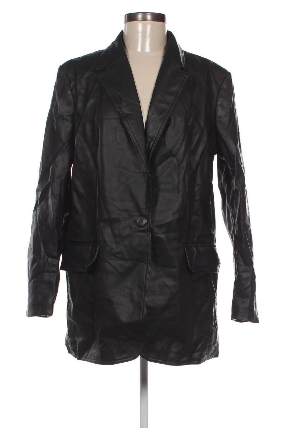 Damen Lederjacke H&M, Größe M, Farbe Schwarz, Preis 24,21 €