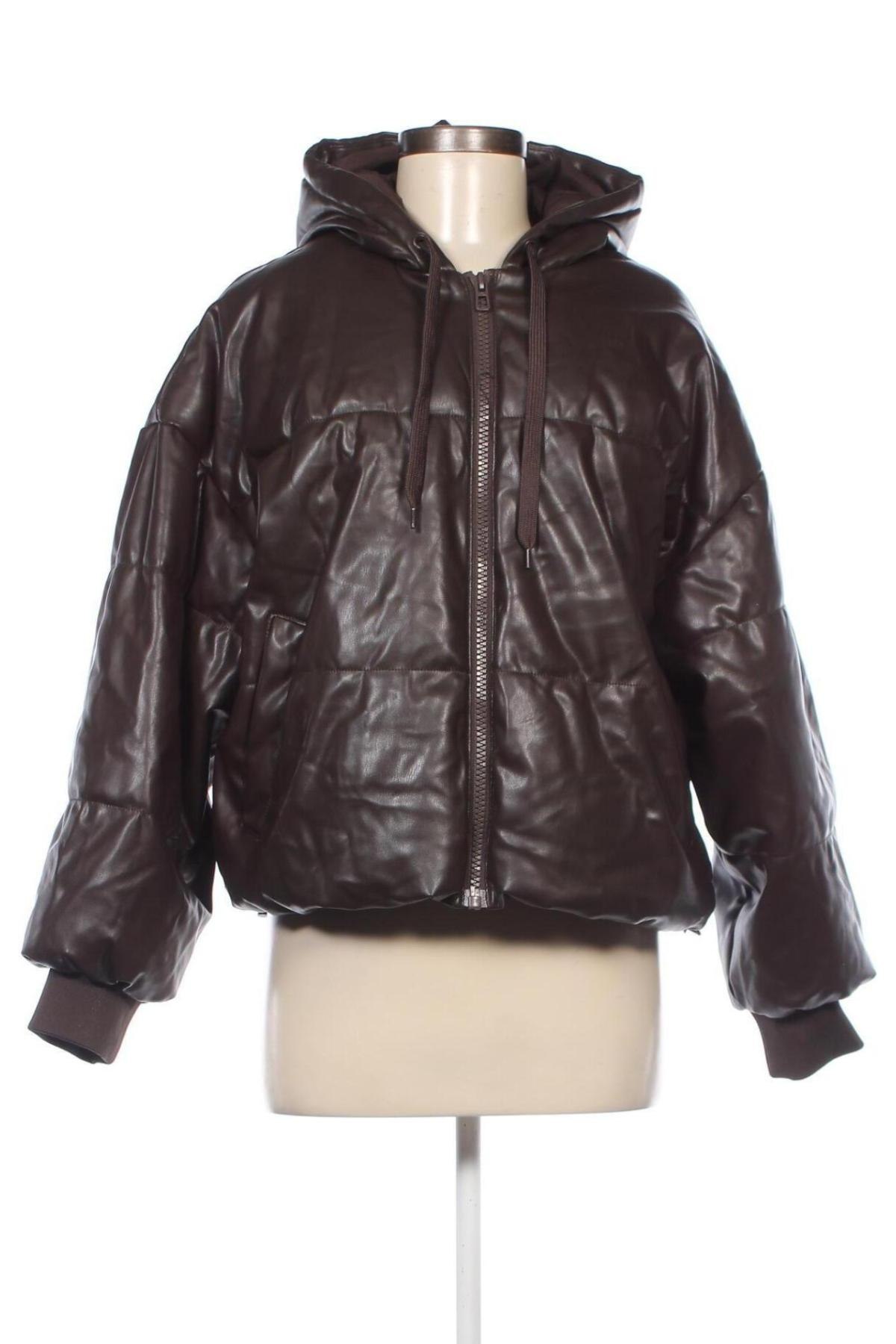 Dámska kožená bunda  H&M Divided, Veľkosť S, Farba Hnedá, Cena  22,50 €