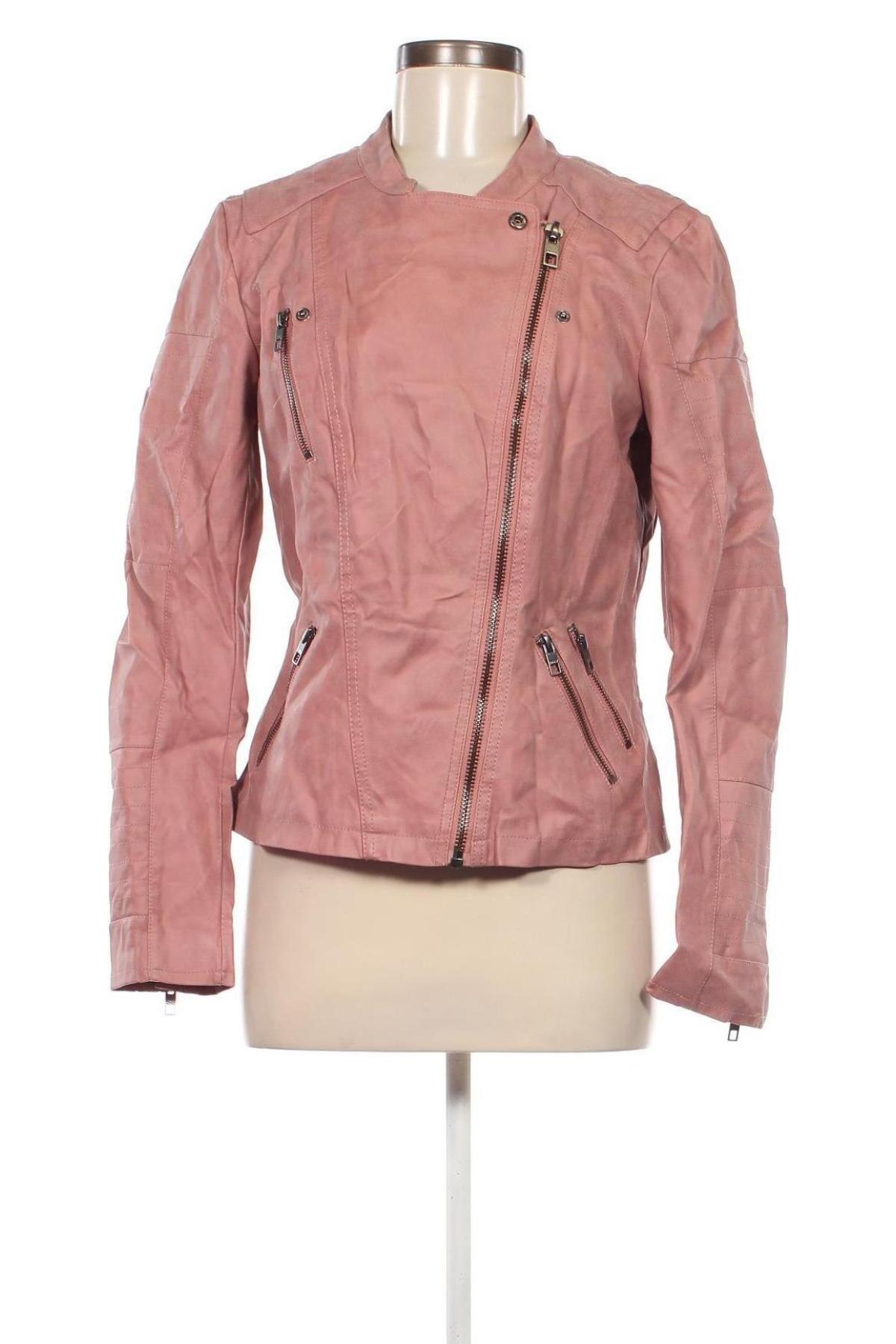 Dámska kožená bunda  ONLY, Veľkosť M, Farba Popolavo ružová, Cena  23,25 €
