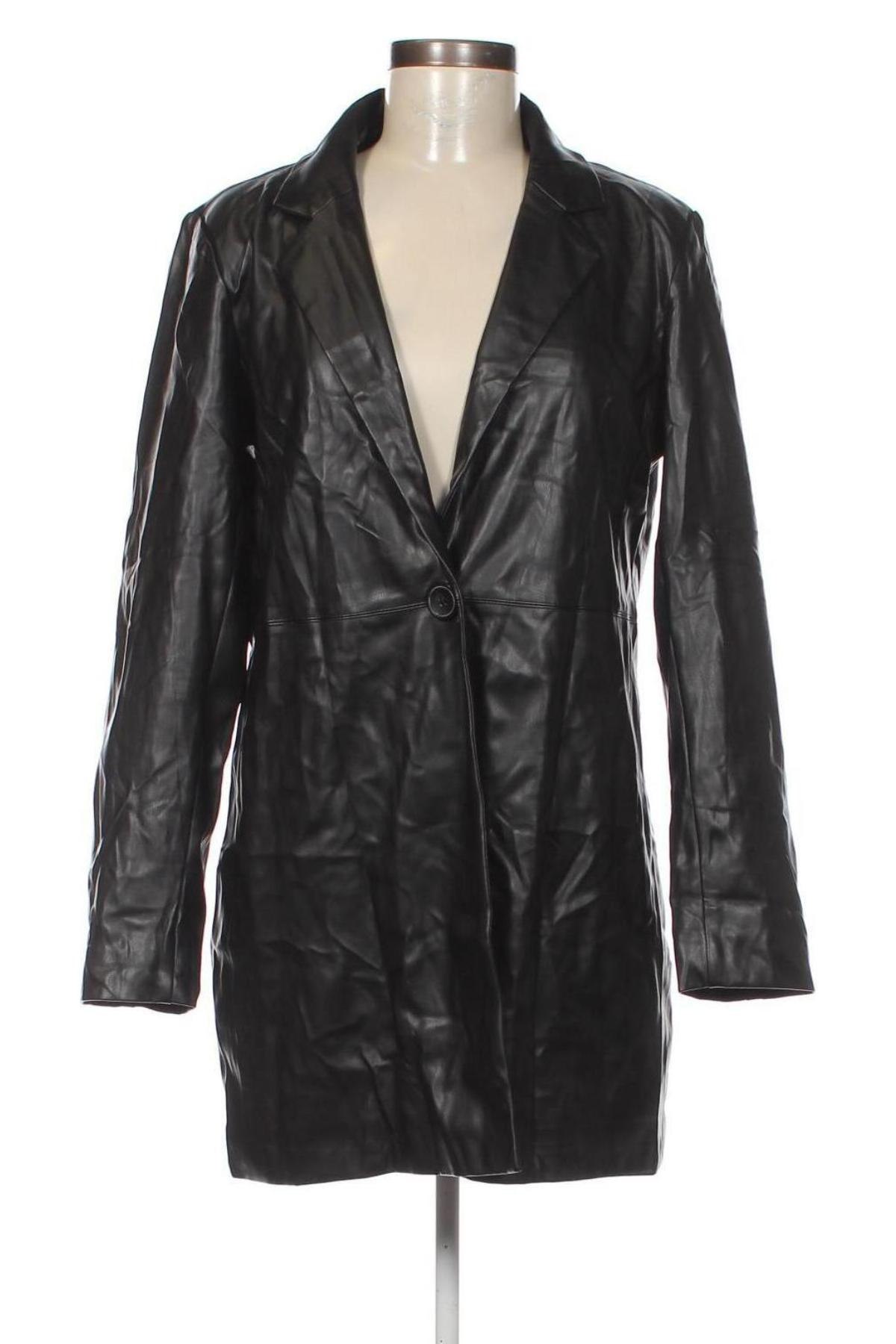 Γυναικείο δερμάτινο μπουφάν ONLY, Μέγεθος L, Χρώμα Μαύρο, Τιμή 23,08 €
