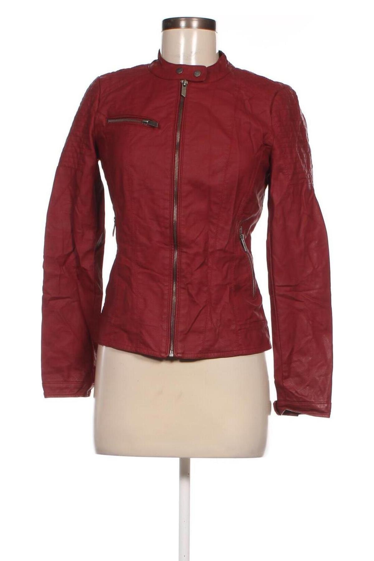 Γυναικείο δερμάτινο μπουφάν ONLY, Μέγεθος XS, Χρώμα Κόκκινο, Τιμή 21,05 €