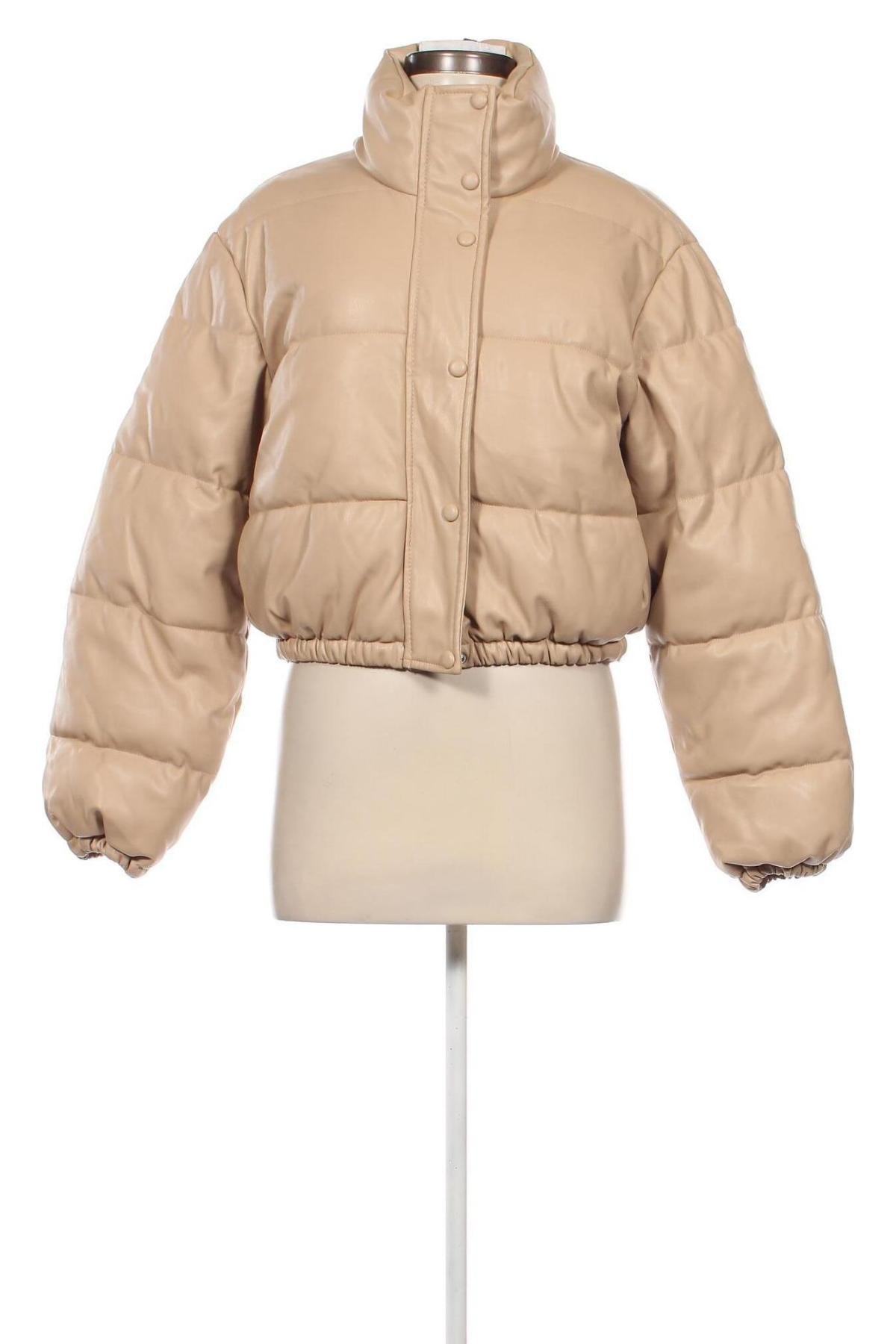 Dámska kožená bunda  SHEIN, Veľkosť M, Farba Béžová, Cena  27,78 €