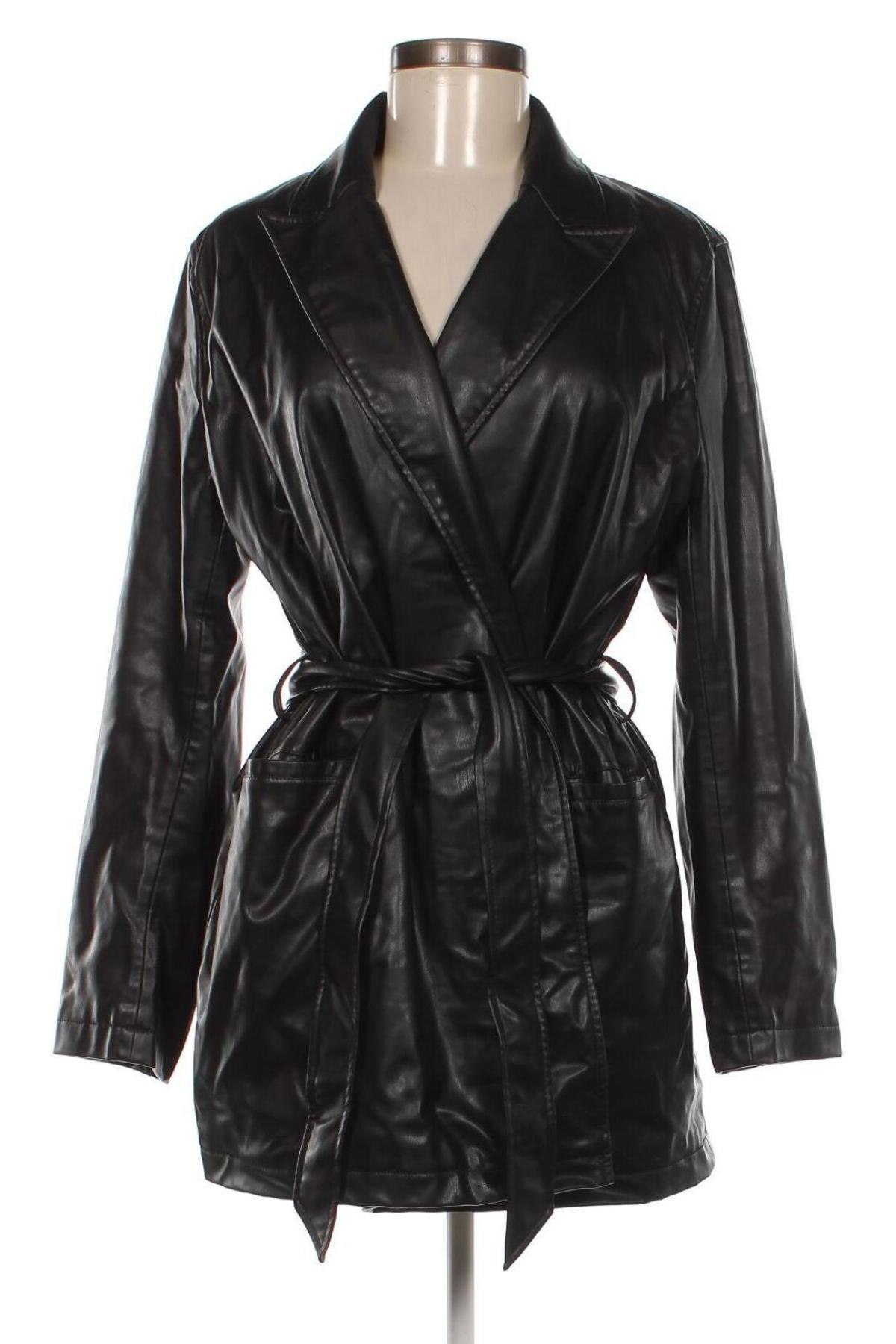 Γυναικείο δερμάτινο μπουφάν Zara, Μέγεθος M, Χρώμα Μαύρο, Τιμή 21,05 €