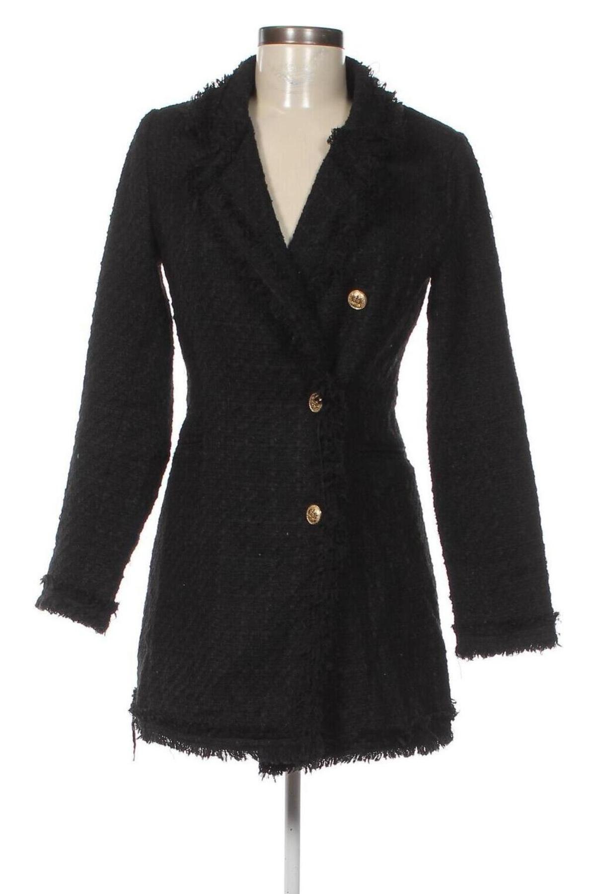 Γυναικείο παλτό Attentif Paris, Μέγεθος S, Χρώμα Μαύρο, Τιμή 27,80 €