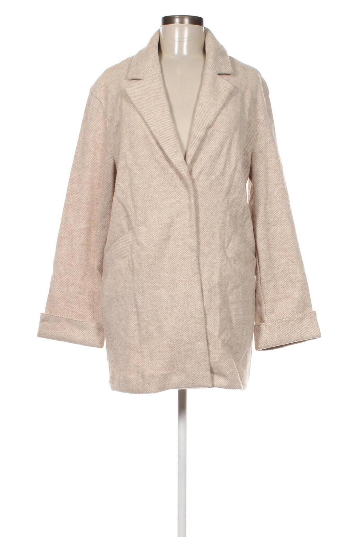 Palton de femei Bershka, Mărime M, Culoare Bej, Preț 179,50 Lei