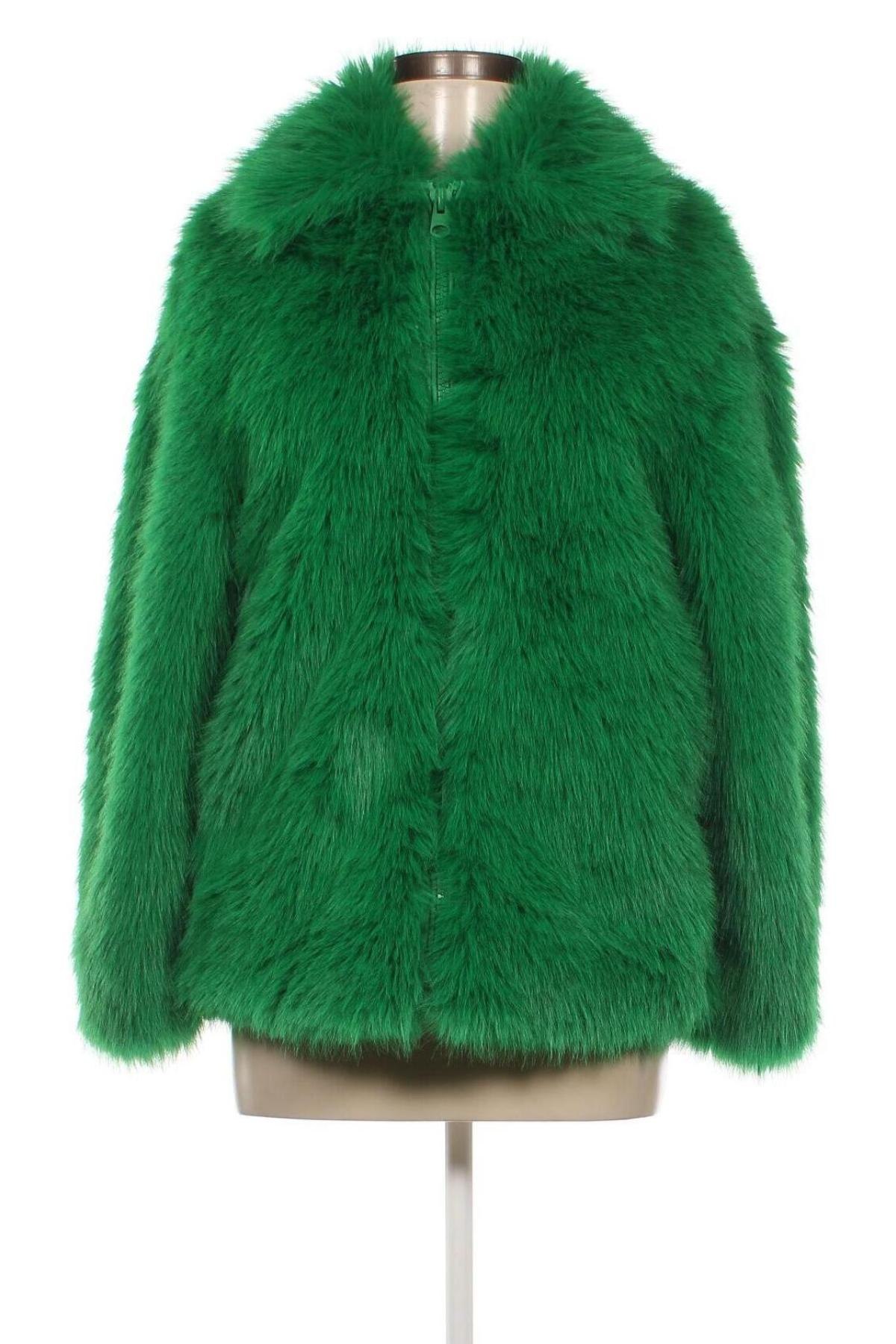Дамско палто Bershka, Размер S, Цвят Зелен, Цена 74,91 лв.