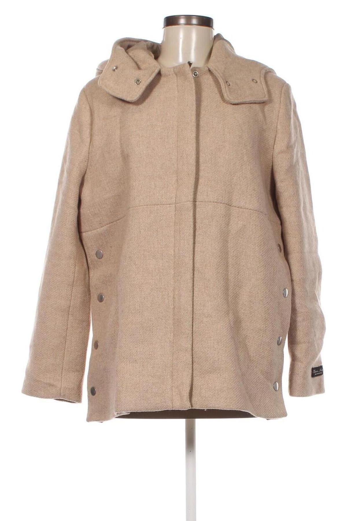 Дамско палто Cortefiel, Размер L, Цвят Бежов, Цена 54,57 лв.