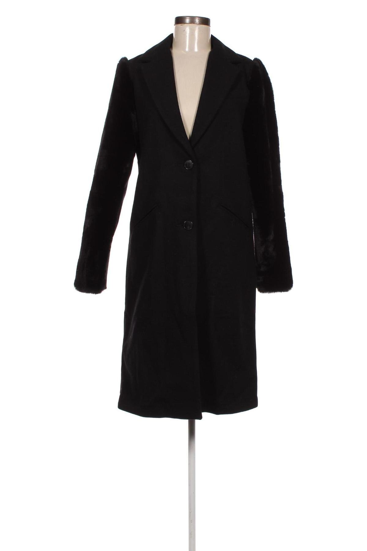 Дамско палто Desigual, Размер M, Цвят Черен, Цена 258,66 лв.