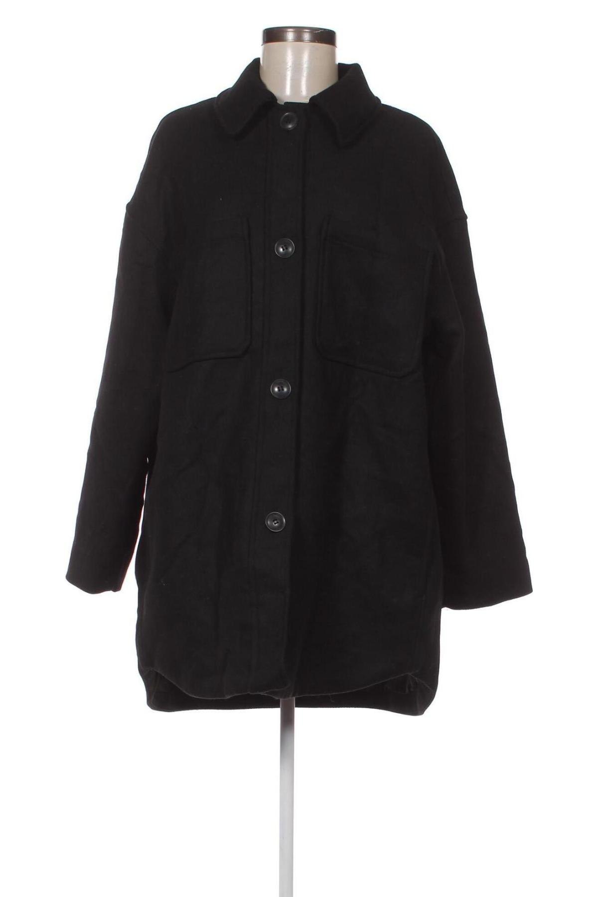 Дамско палто H&M, Размер M, Цвят Черен, Цена 31,36 лв.