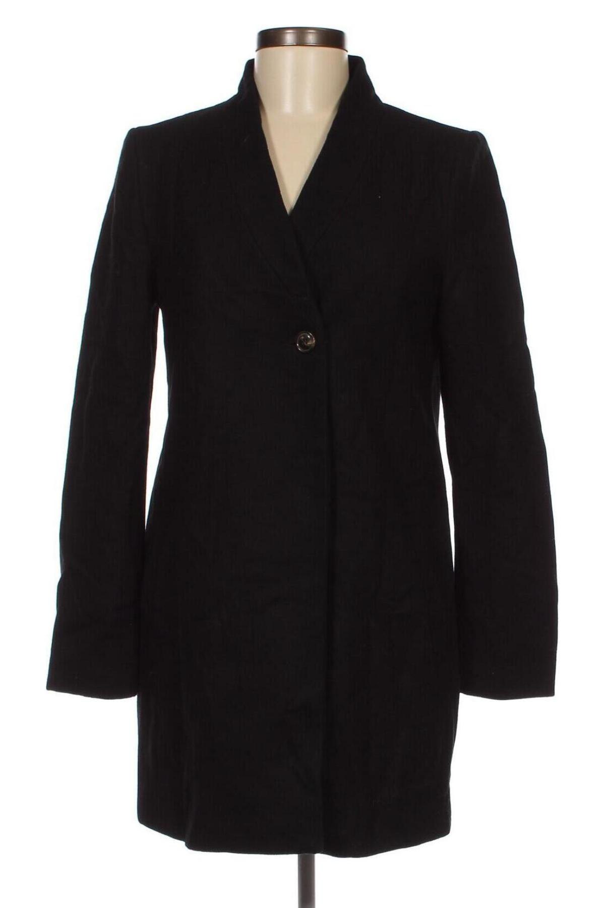 Γυναικείο παλτό Object, Μέγεθος XS, Χρώμα Μαύρο, Τιμή 27,58 €