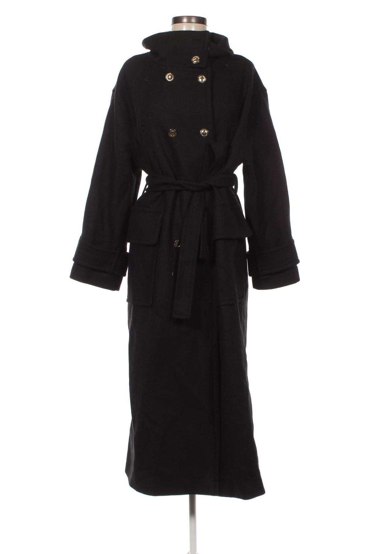 Дамско палто Sisley, Размер M, Цвят Черен, Цена 285,66 лв.