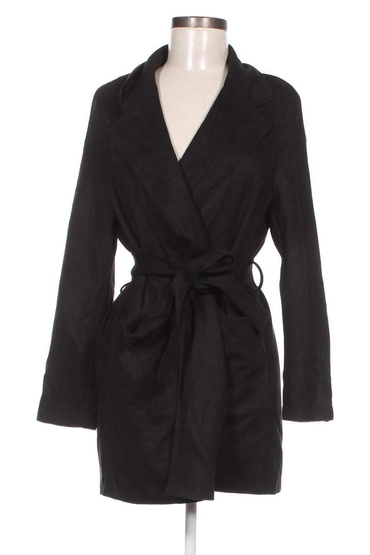 Дамско палто Zara, Размер XS, Цвят Черен, Цена 24,75 лв.