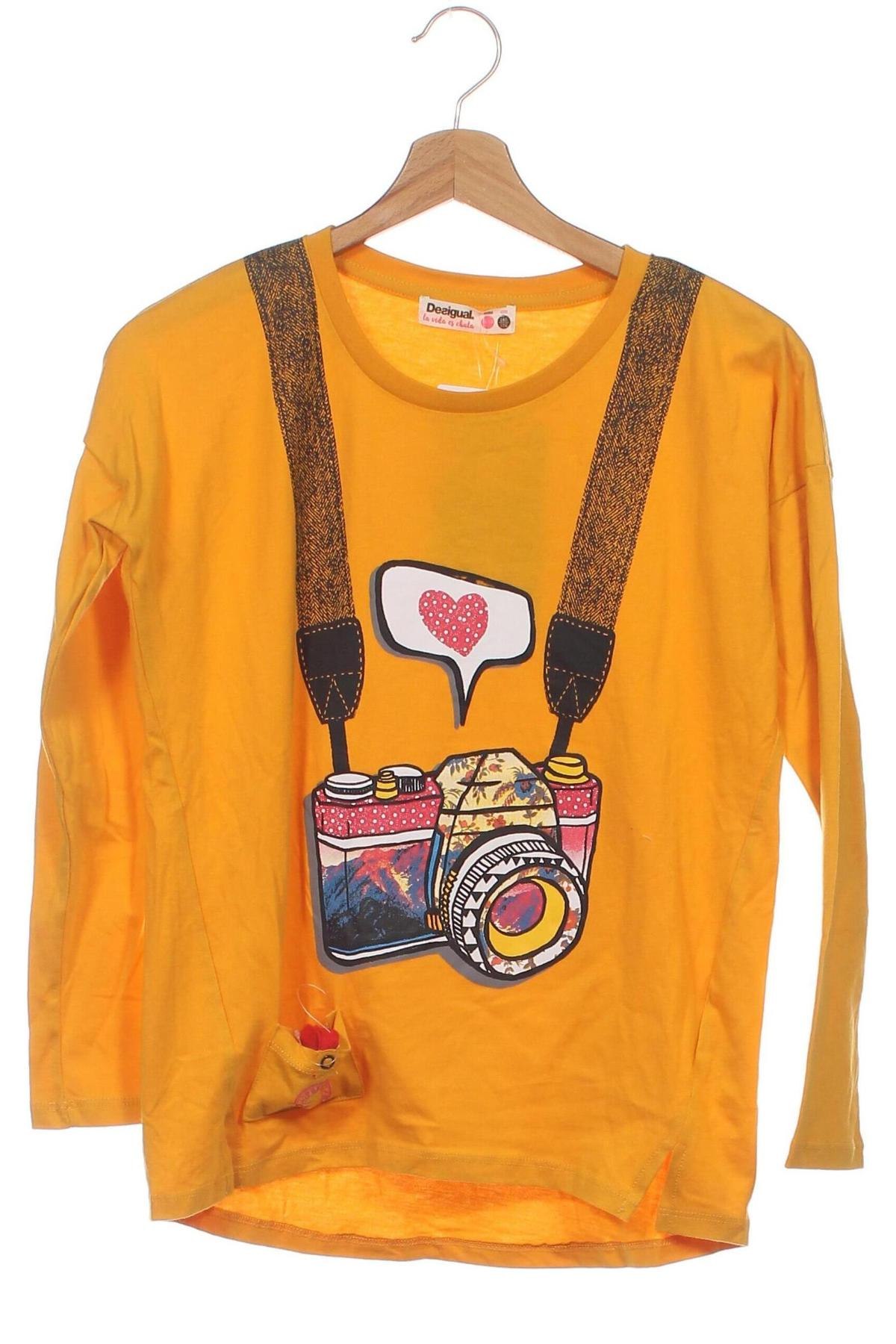 Kinder Shirt Desigual, Größe 10-11y/ 146-152 cm, Farbe Gelb, Preis € 29,09