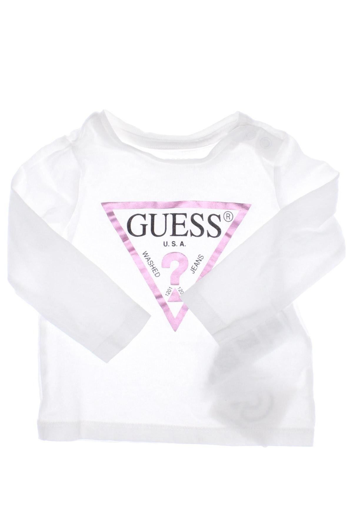 Dziecięca bluzka Guess, Rozmiar 6-9m/ 68-74 cm, Kolor Biały, Cena 110,83 zł