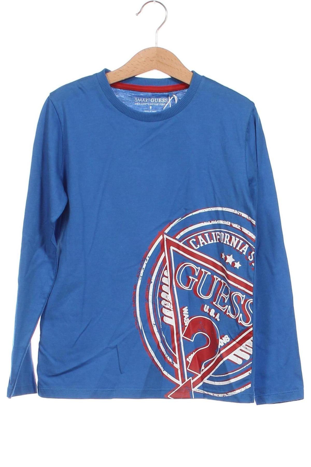 Bluză pentru copii Guess, Mărime 7-8y/ 128-134 cm, Culoare Albastru, Preț 109,42 Lei