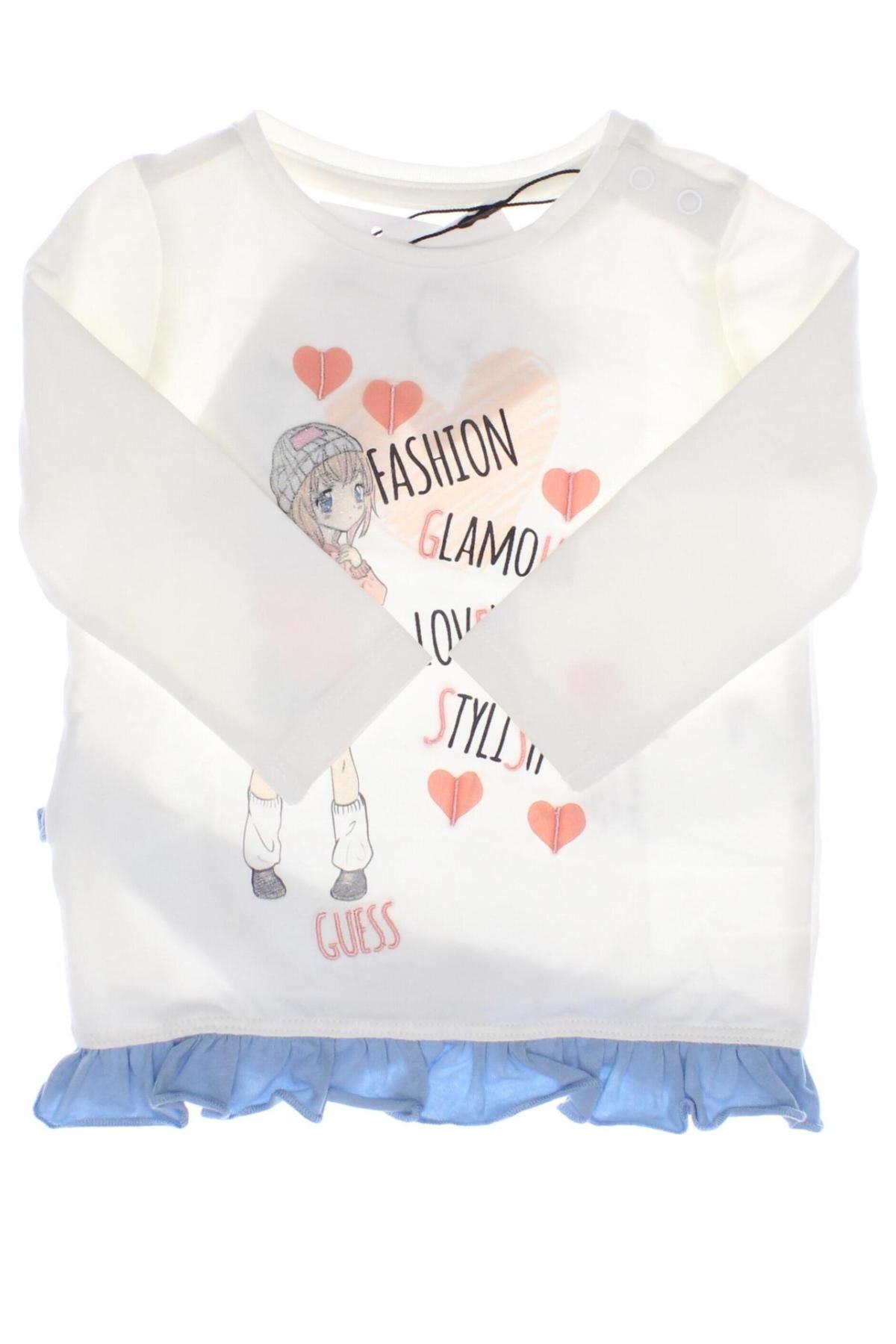 Детска блуза Guess, Размер 3-6m/ 62-68 см, Цвят Бял, Цена 41,58 лв.
