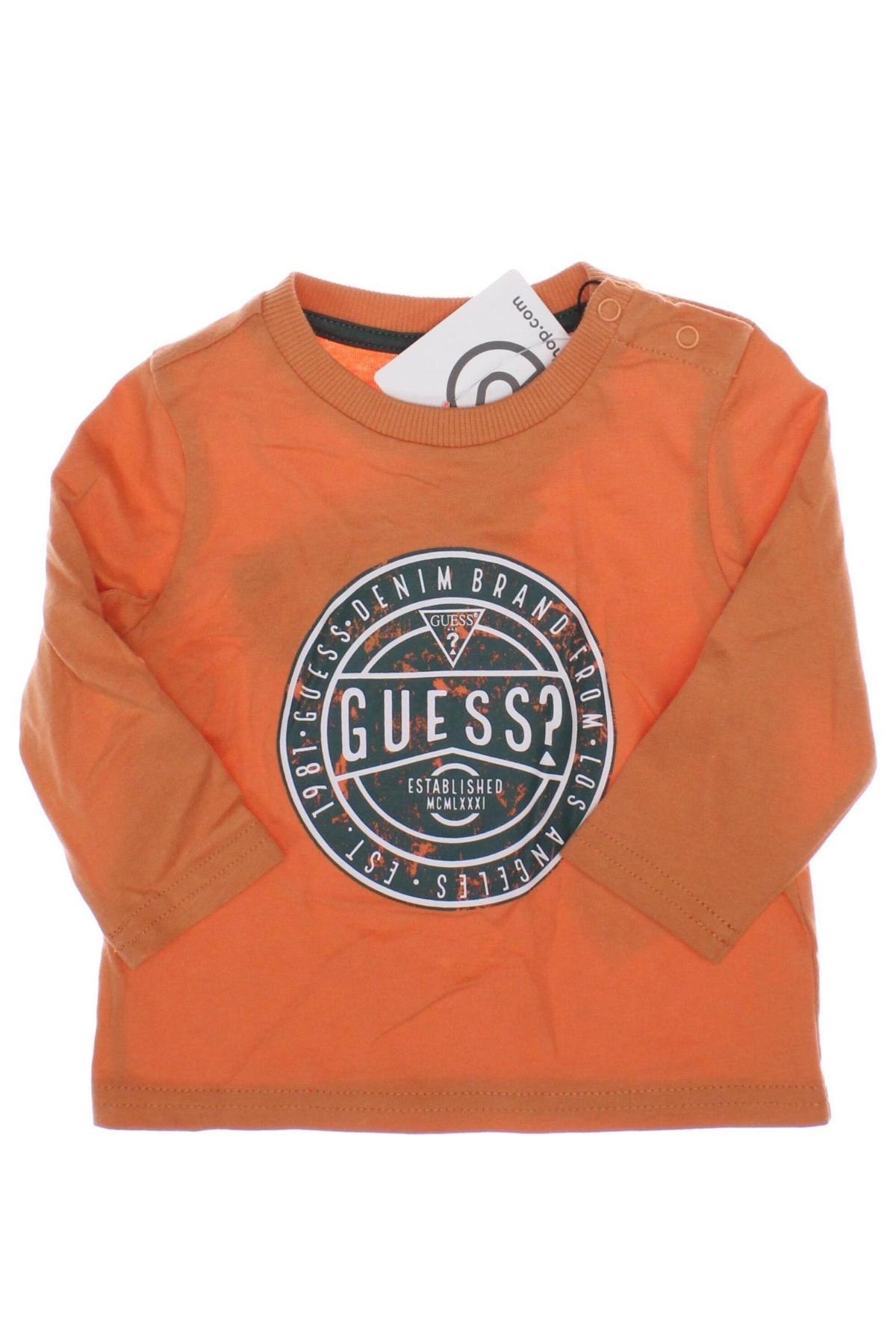 Dziecięca bluzka Guess, Rozmiar 3-6m/ 62-68 cm, Kolor Pomarańczowy, Cena 110,83 zł